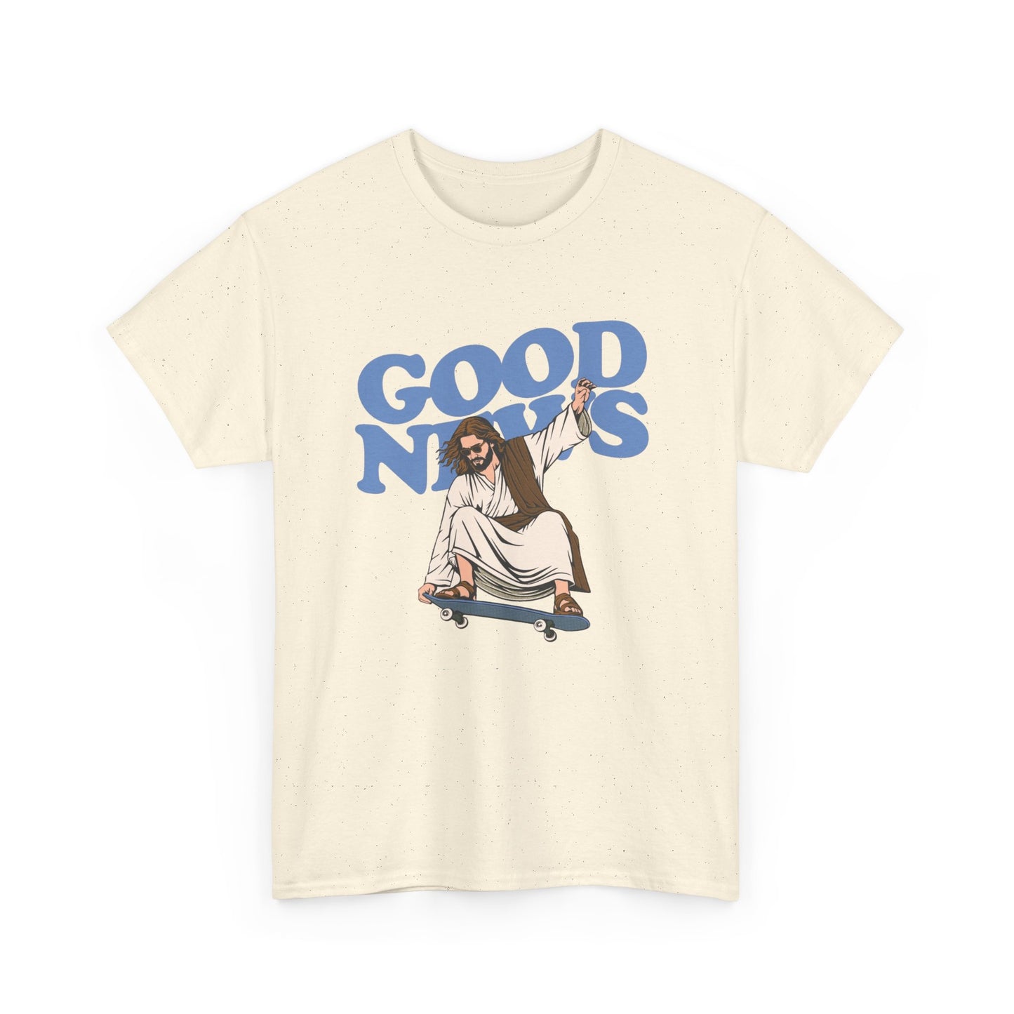 Good News Jesus Skateboarding Graphic T Shirt Men's Heavy Cotton Tee - Quality - Modern True to Size