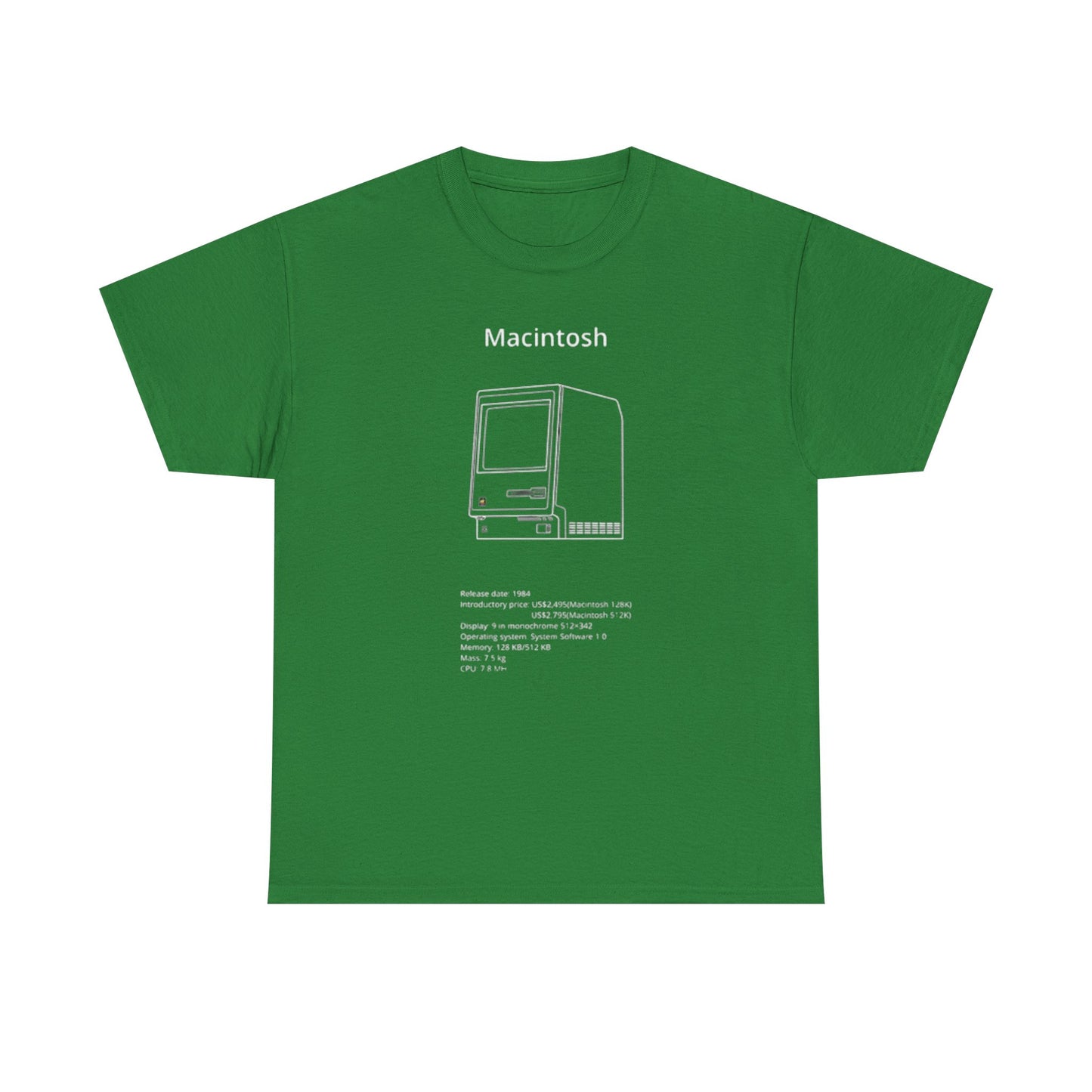 Macintosh Computer Graphic T Shirt Retro Tech Unisex Heavy Cotton Tee