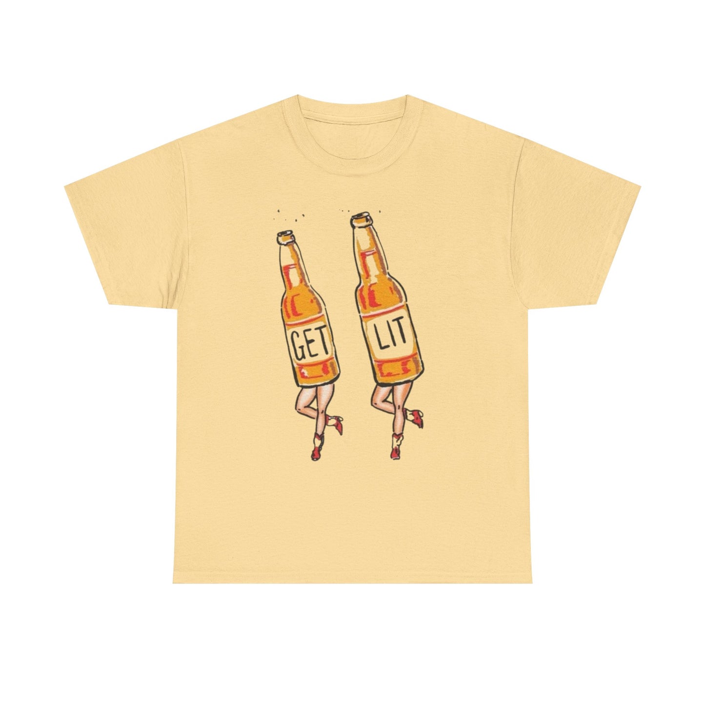 Get Lit Funny Beers Graphic T Shirt NEW ADULT Tee