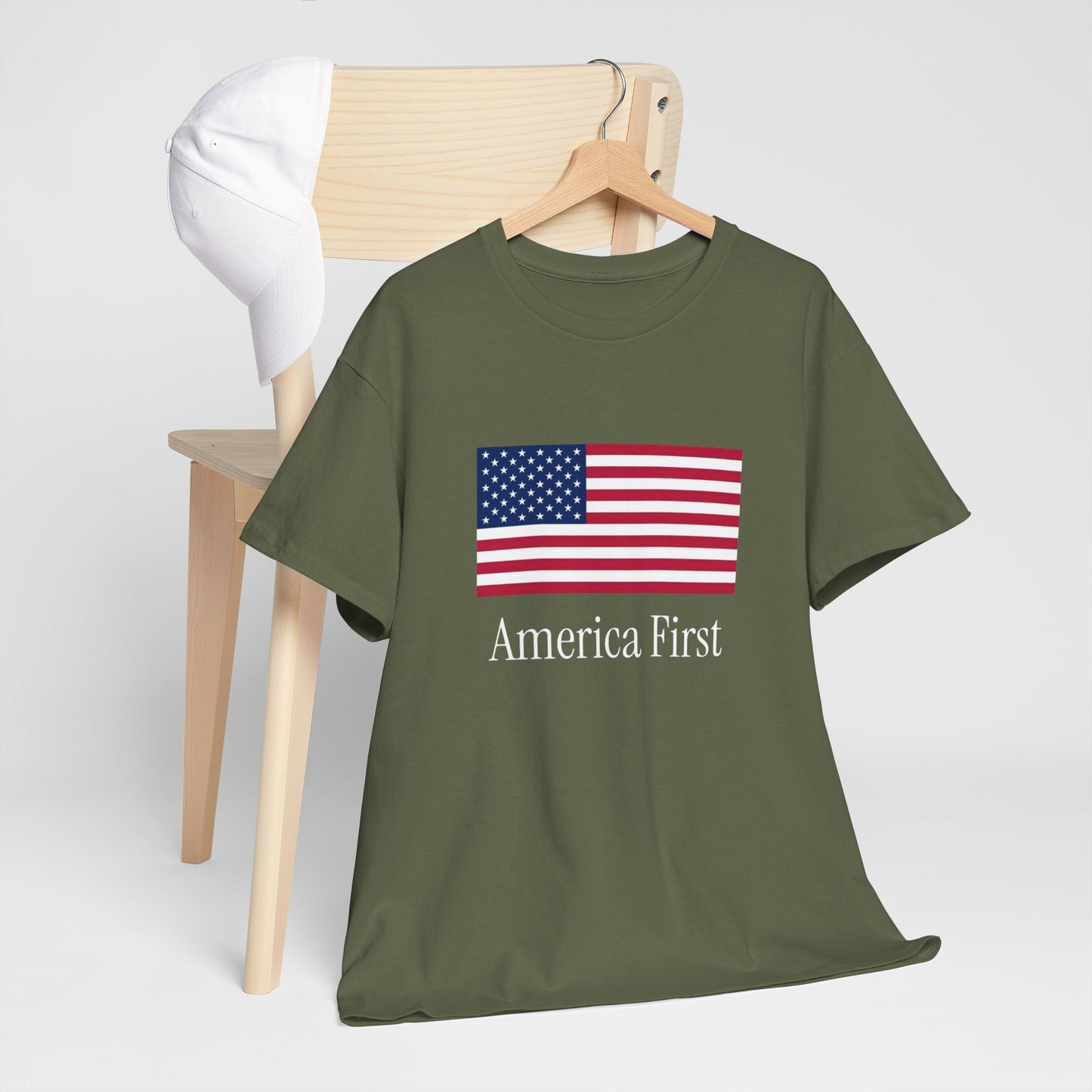 America First USA Flag Graphic T Shirt Heavy Cotton Tee NEW ADULT UNISEX