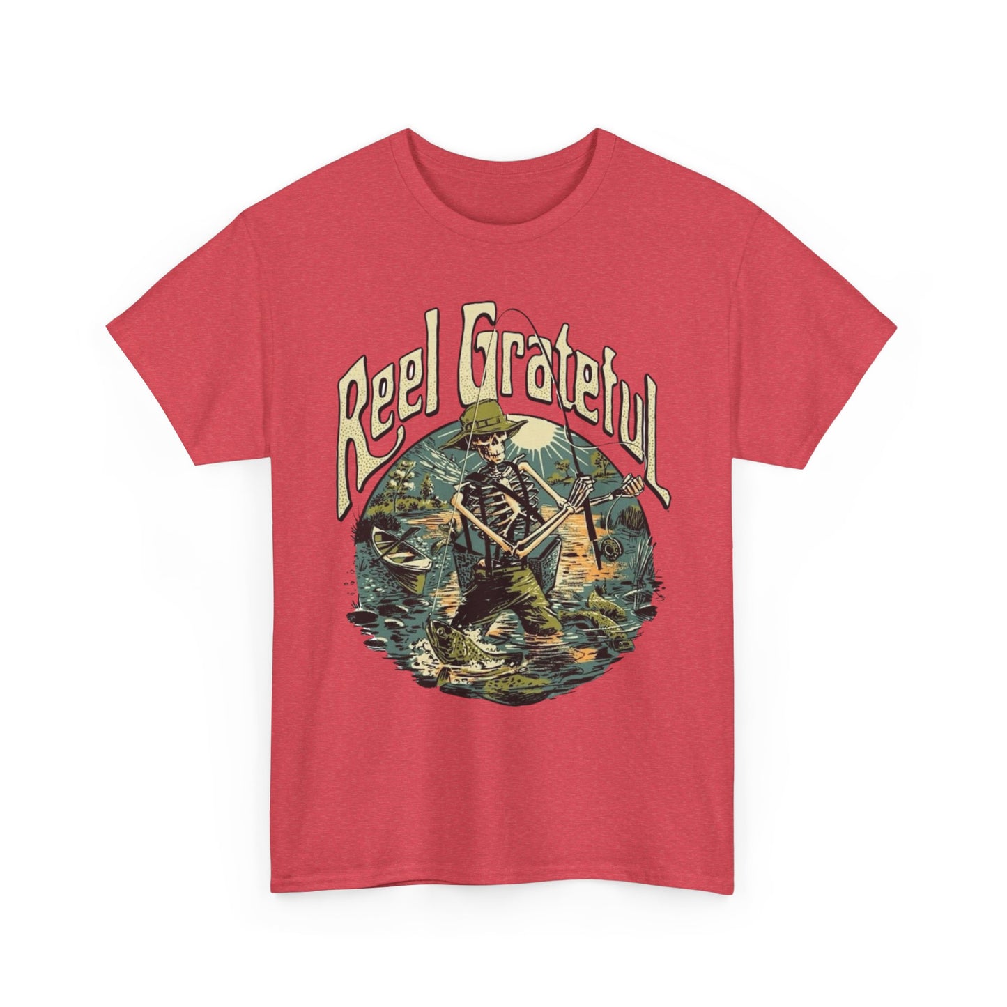 Reel Grateful Fishing Graphic T Shirt Unisex Cotton Tee Gift NEW