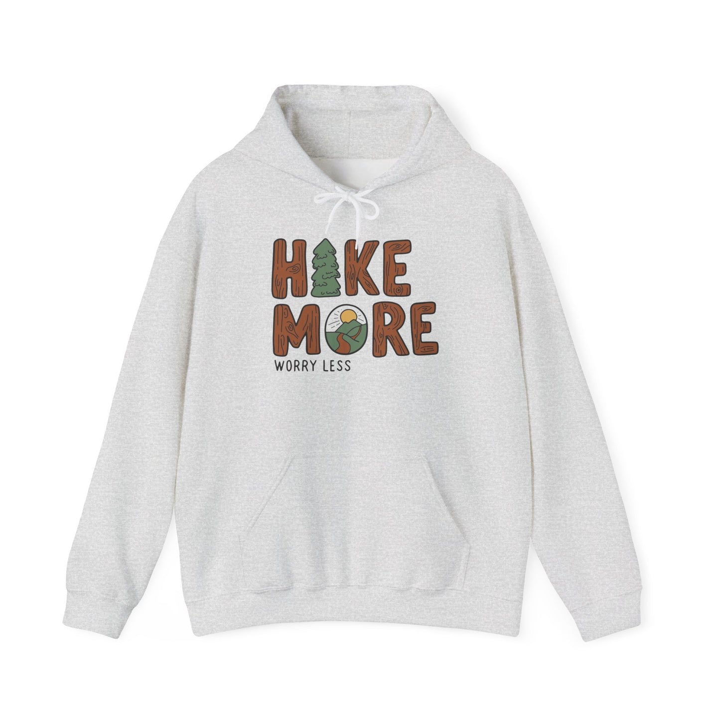 Hike More Worry Less Graphic Hoodie Unisex Heavy Blend™ Hooded Sweatshirt