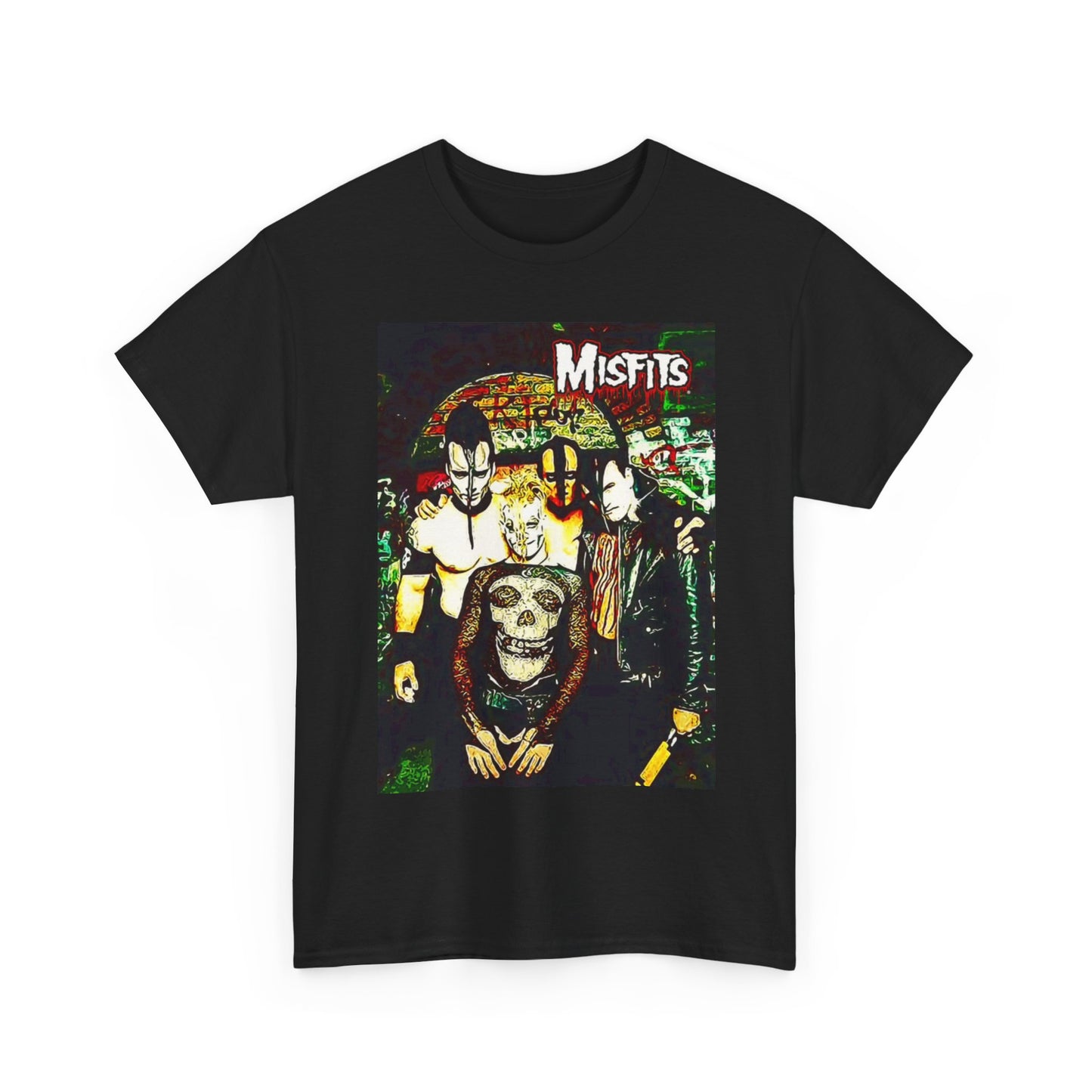 Misfits Tshirt Paint Graphic Rock Band Vintage Art Unisex Heavy Cotton Tee