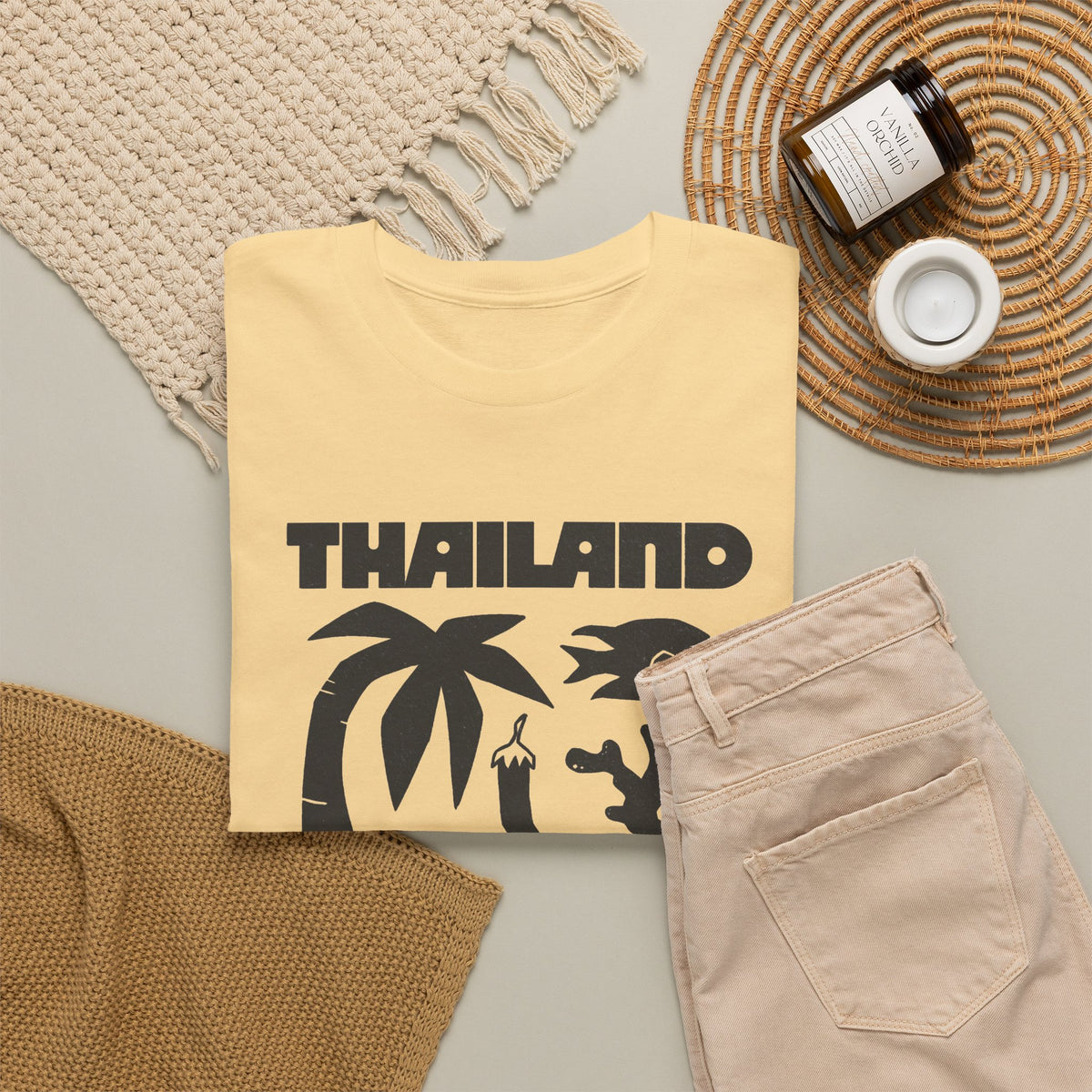 Thailand Travel Icons T-Shirt Men's Graphic Tee