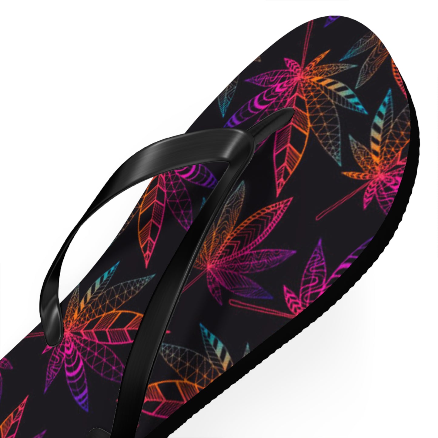 WAVES And SUN Co Sandals Weed Leaf - Flip Flops -Slides Summer Beach BRAND NEW