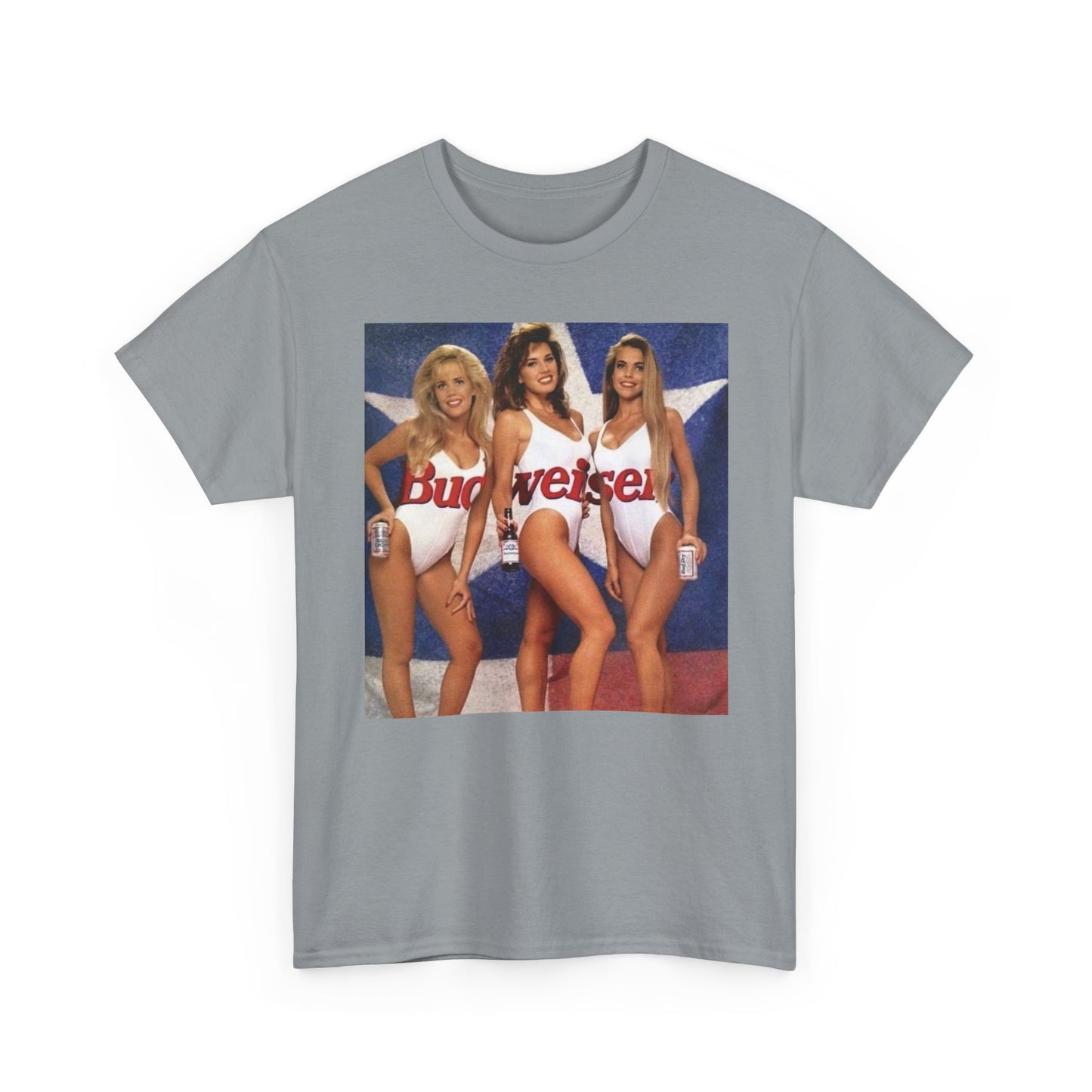 Bud Girls Vintage Poster Beer Graphic T Shirt NEW Unisex Heavy Cotton Tee