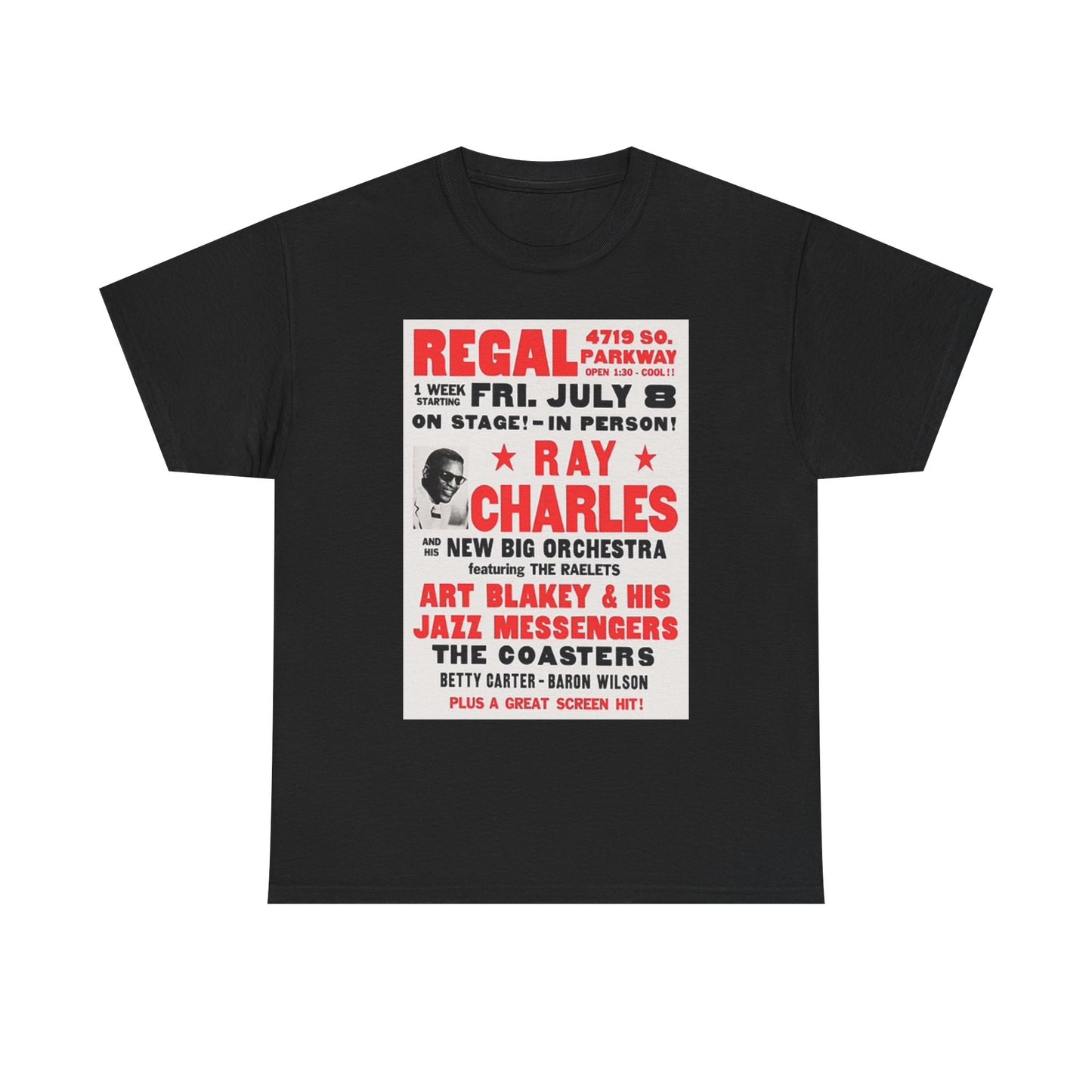 Ray Charles Graphic T Shirt Vintage Poster Unisex Heavy Cotton Tee