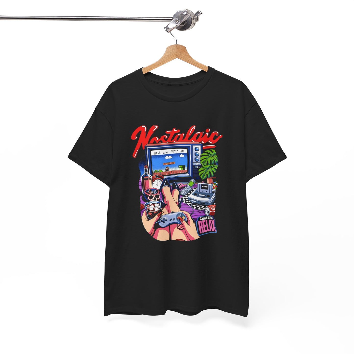 90's Nostalgia Retro Gaming Graphic T Shirt Heavy Cotton Tee