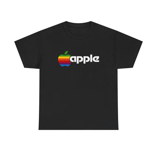 Apple Logo Tshirt Retro Gaming Unisex Heavy Cotton Tee