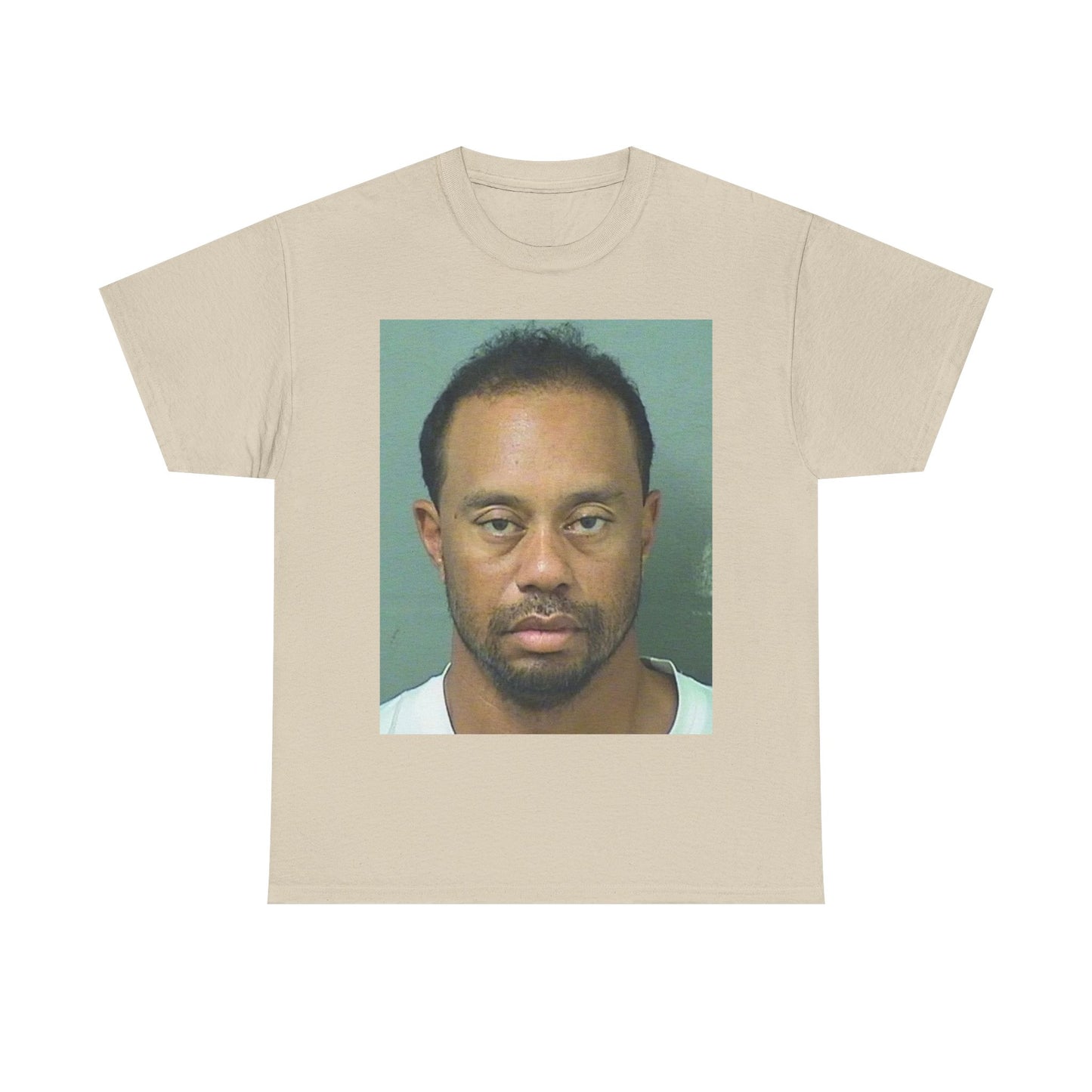 Tiger Woods Tshirt Funny Mugshot Golf Masters Golfing Unisex Heavy Cotton Tee