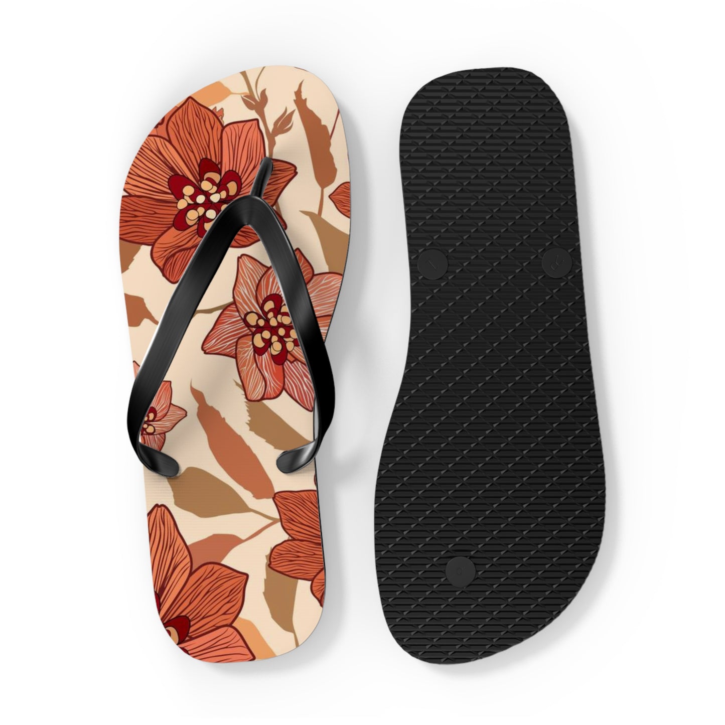 Tropical Flowers Beach Vibes Sandals Summer Flip Flops Slides BRAND NEW