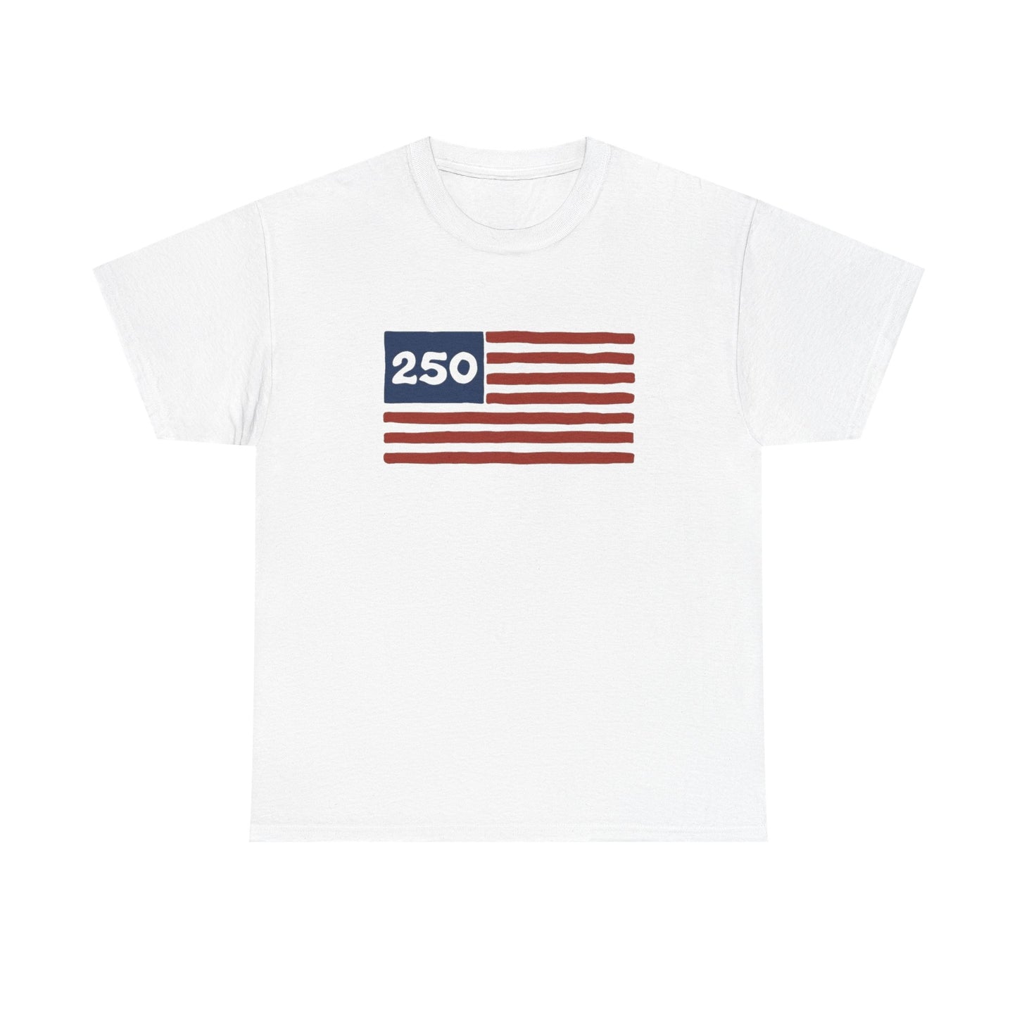 USA 250 American Flag Retro Graphic T Shirt Regular Men's Heavy Cotton Tee