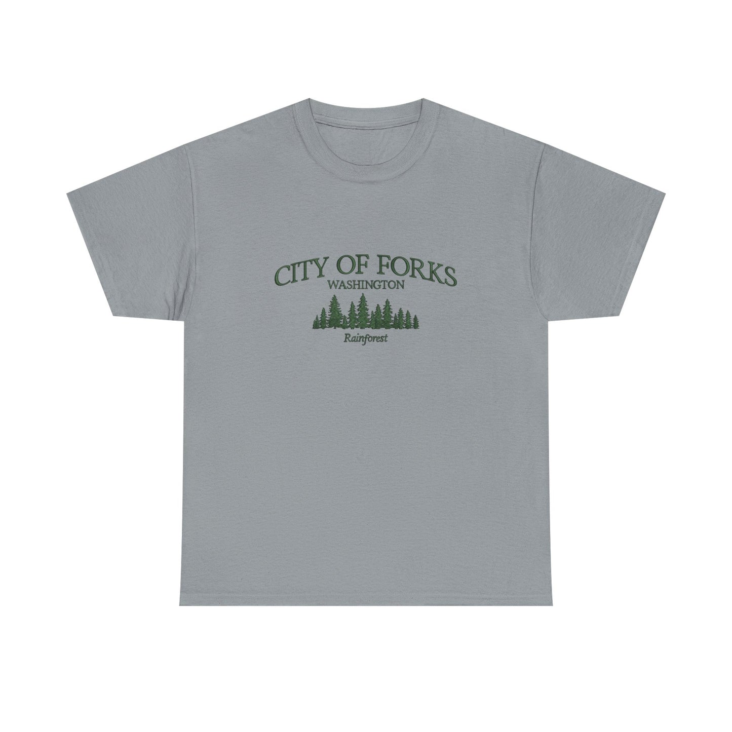 City Of Forks Washington Graphic T Shirt NEW Unisex Heavy Cotton Tee