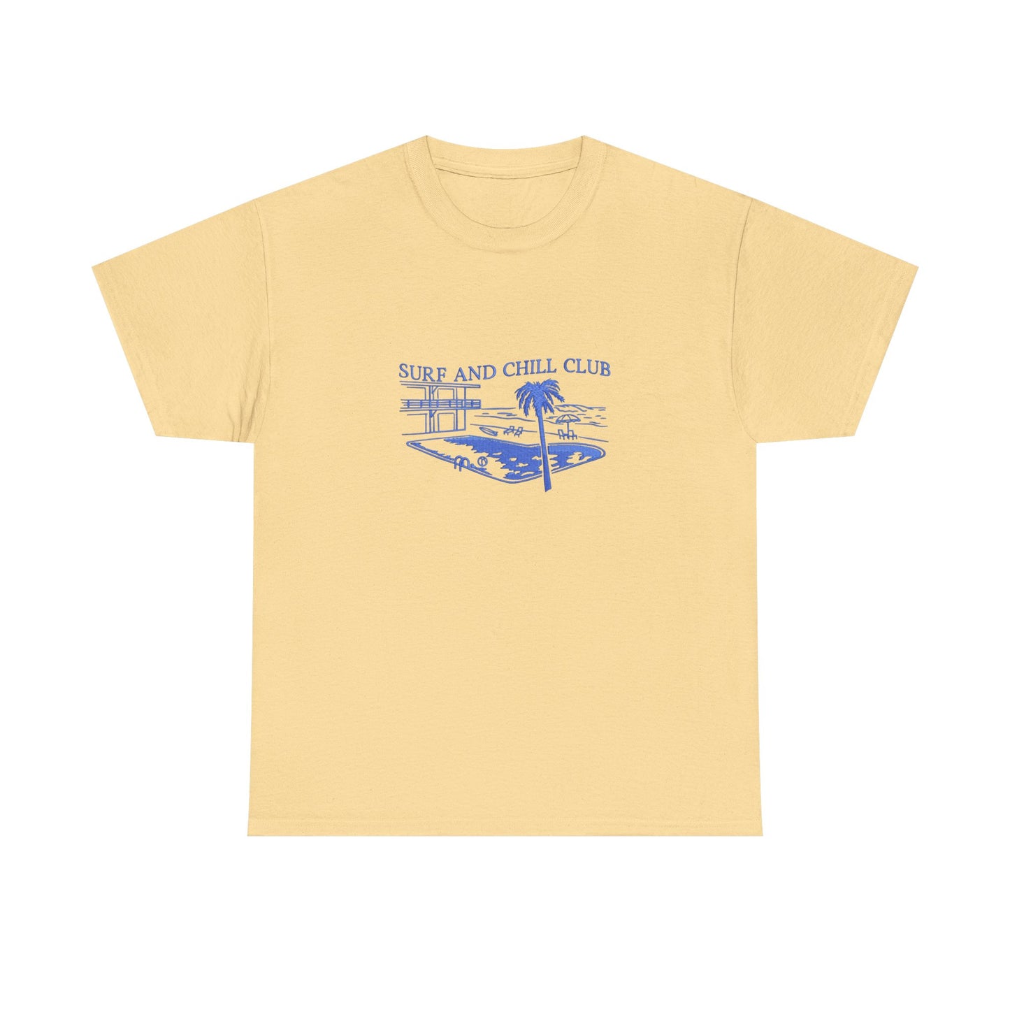 Surf And Chill Club Graphic T Shirt NEW Unisex Heavy Cotton Tee