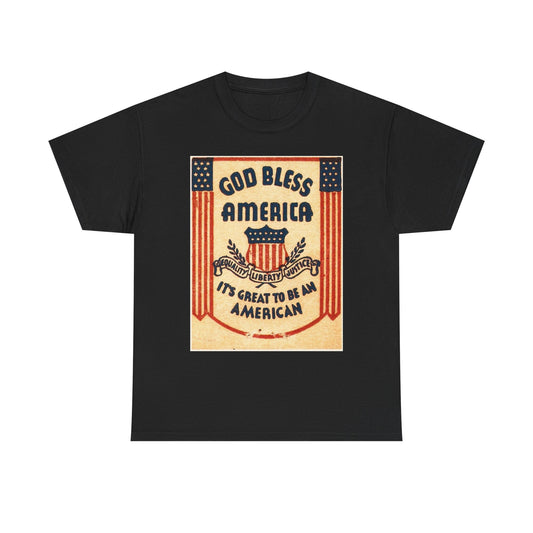 God Bless America Graphic T Shirt NEW Unisex Heavy Cotton Tee