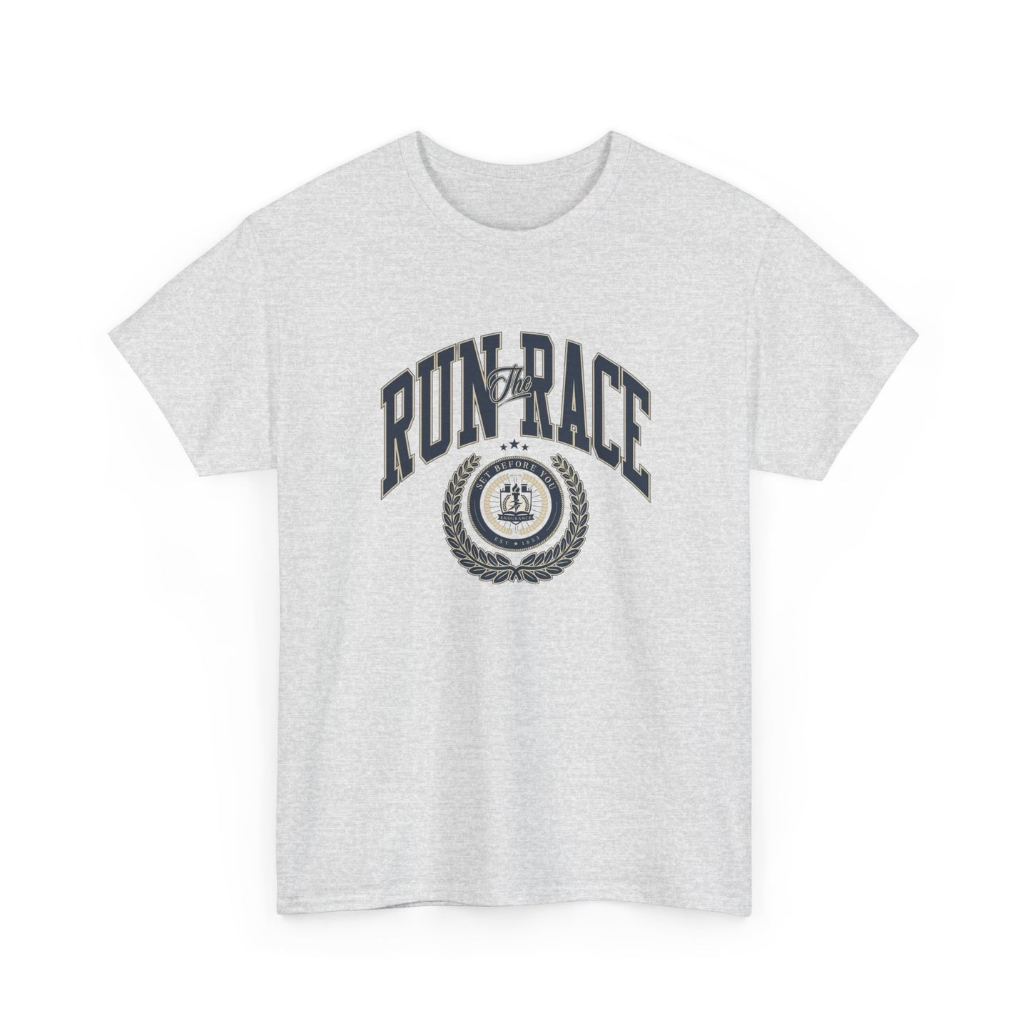 Run The Race Graphic T Shirt NEW Unisex Heavy Cotton Tee