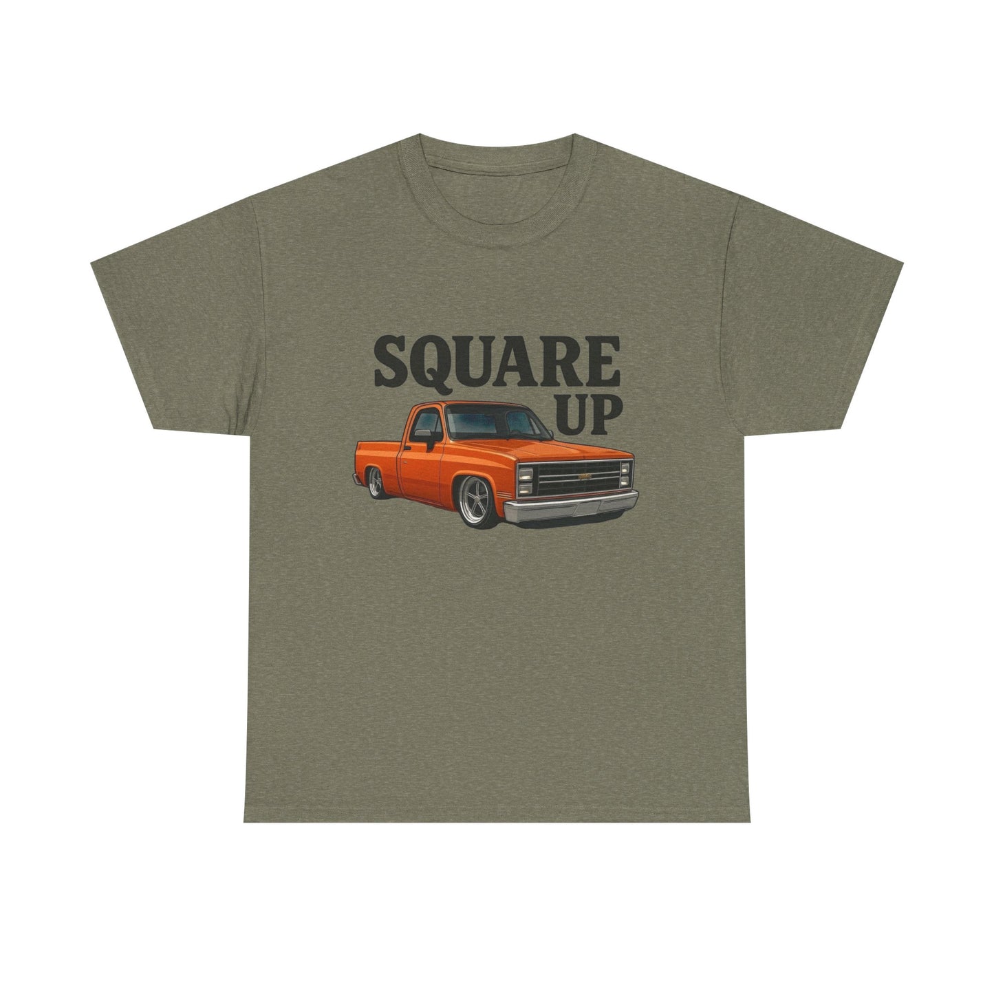 Square Up Chevy Trucks Retro Graphic T Shirt Unisex Heavy Cotton Tee NEW