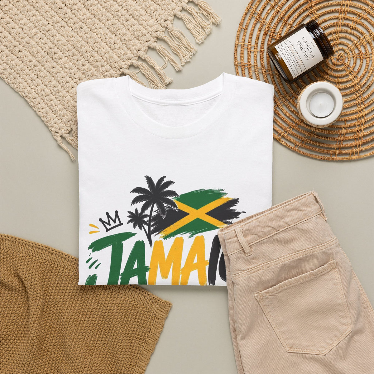 Jamaica Graphic T Shirt Men's Retro Travel Islands Heavy Cotton Tee