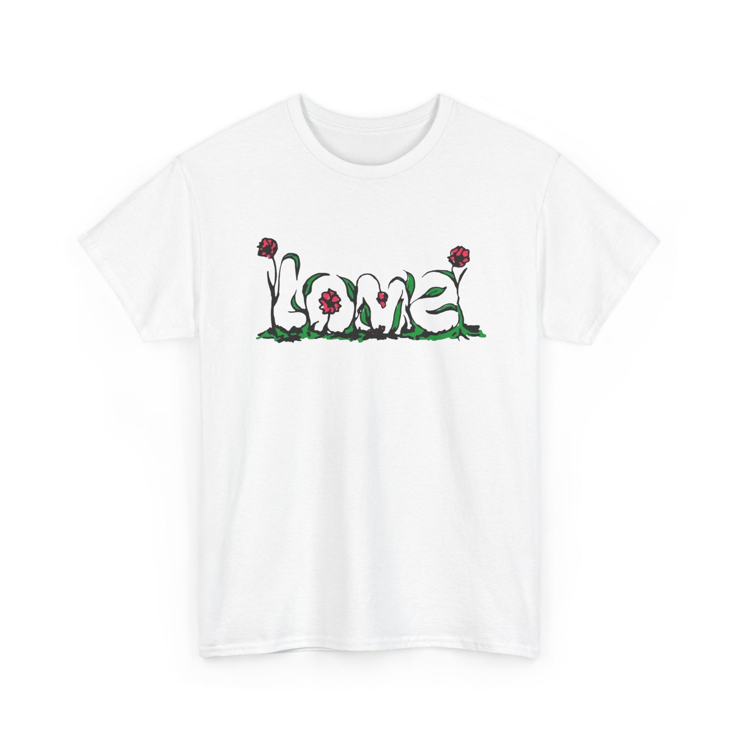 Love Roses Flowers Graphic T-Shirt Unisex Heavy Cotton Tee Gift NEW