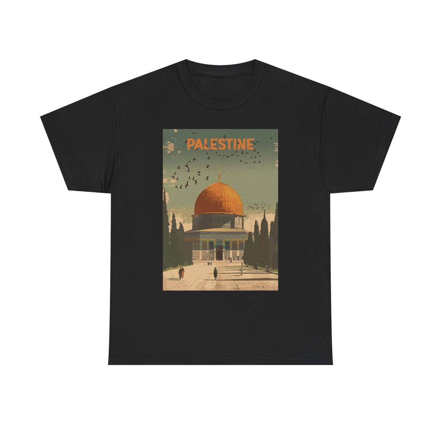 Palestine Graphic T Shirt Retro Art Poster Vintage Unisex Heavy Cotton Tee