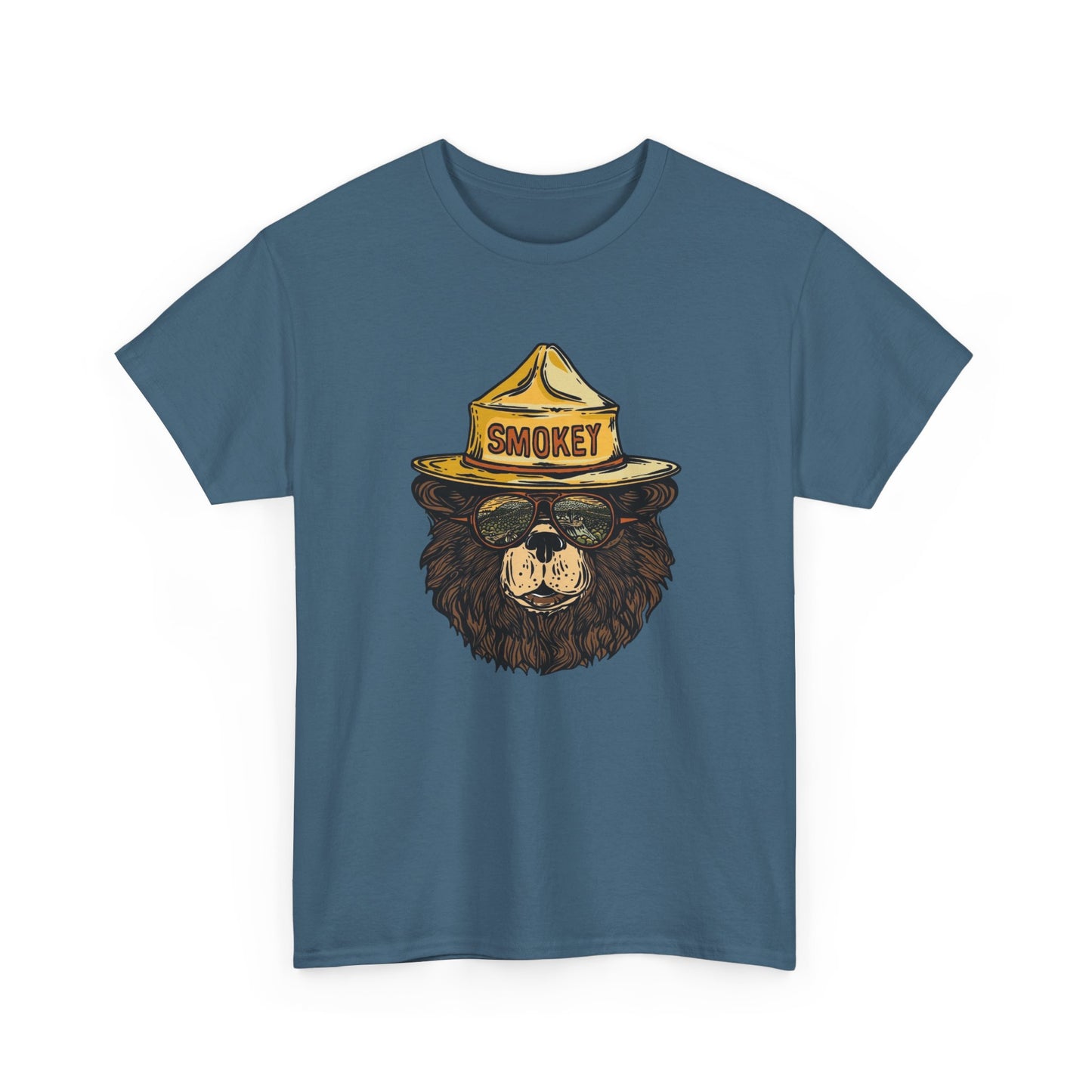 Smokey The Bear Outdoors Retro Graphic T Shirt Unisex Heavy Cotton Tee