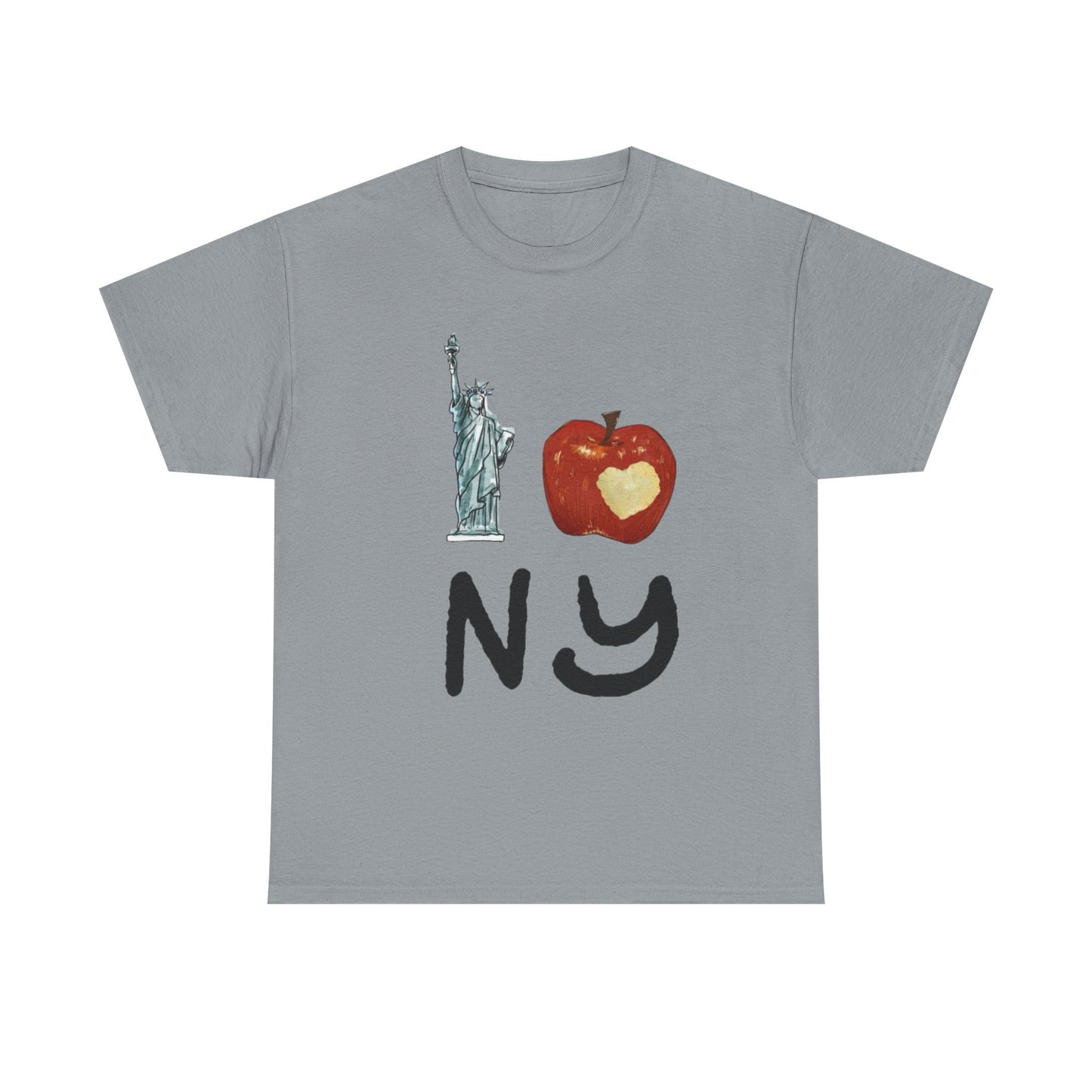 Big Apple I Love New York Classic Graphic T Shirt Unisex NEW Heavy Cotton Tee