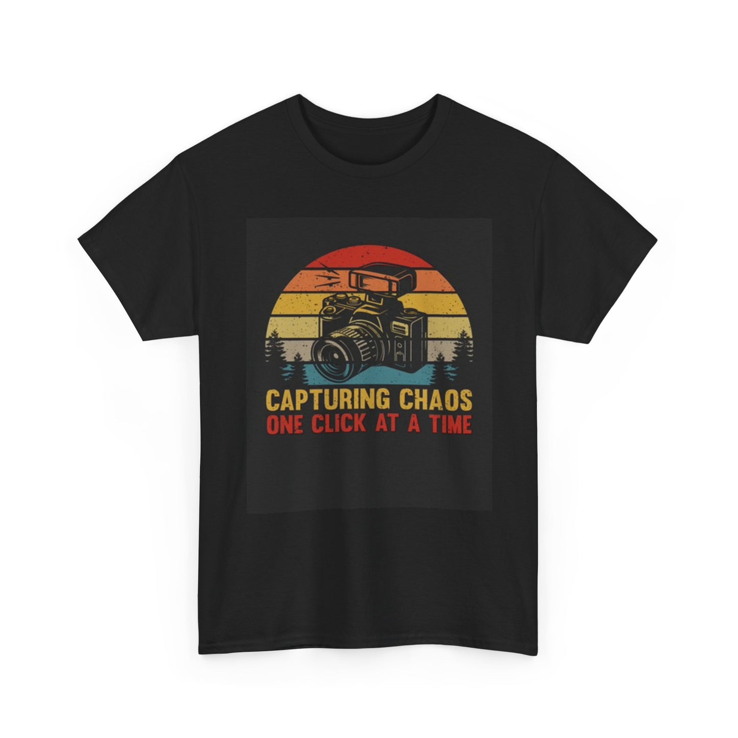 Capturing Chaos Funny Graphic T Shirt Photography Unisex Heavy Cotton Tee