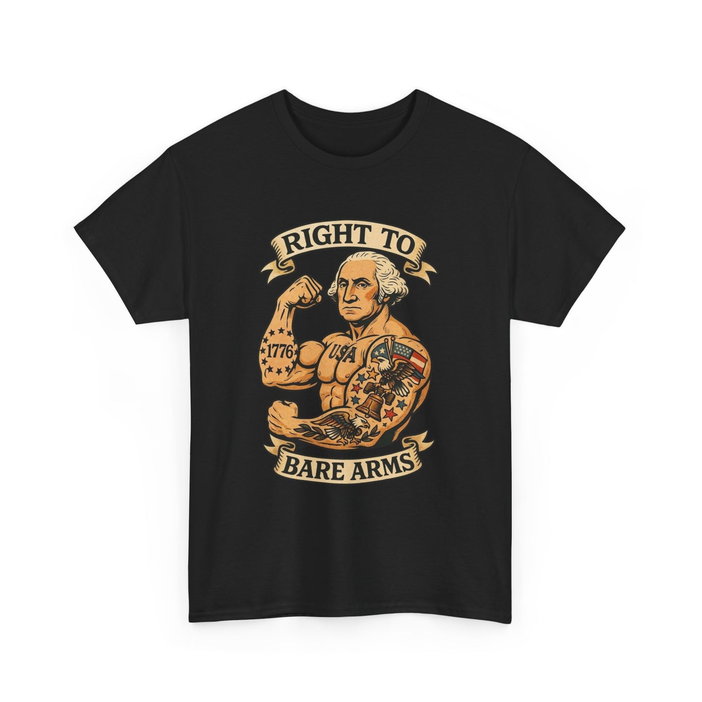 Right To Bare Arms George Washington Graphic T Shirt ADULT NEW