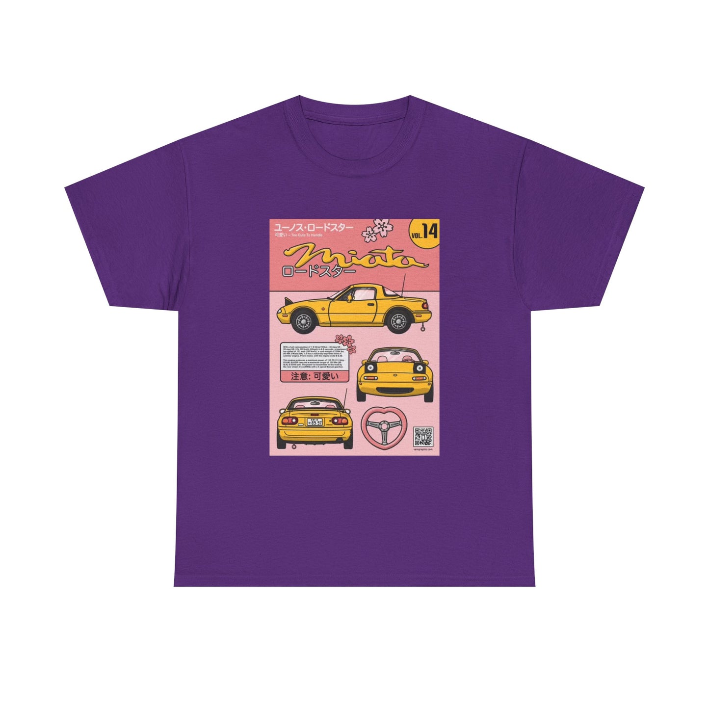 Mazda Miata Tshirt JDM Graphic Anime Cute Unisex Heavy Cotton Tee