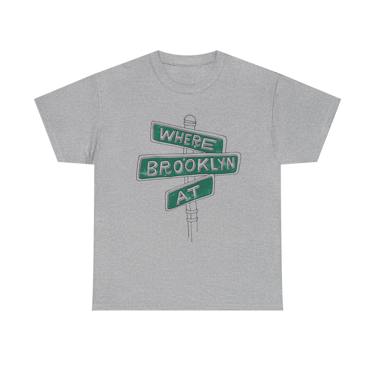 Where Brooklyn At Vintage Graphic T Shirt Heavy Cotton Tee NEW ADULT UNISEX