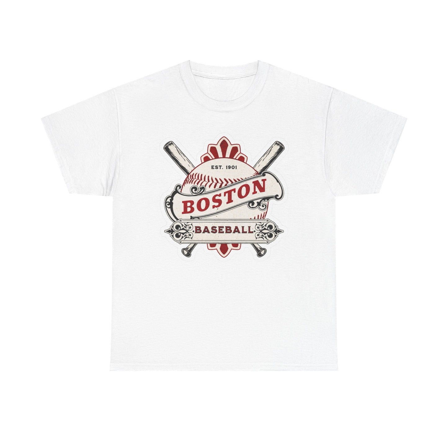 Boston Baseball Vintage Graphic T Shirt NEW GIFT Unisex Heavy Cotton Tee