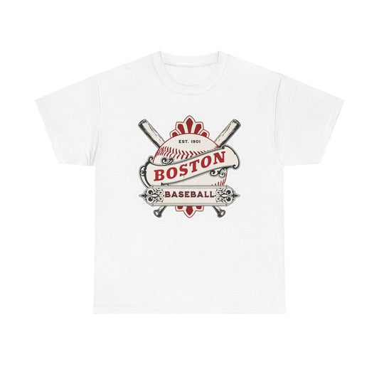 Boston Baseball Vintage Graphic T Shirt NEW GIFT Unisex Heavy Cotton Tee