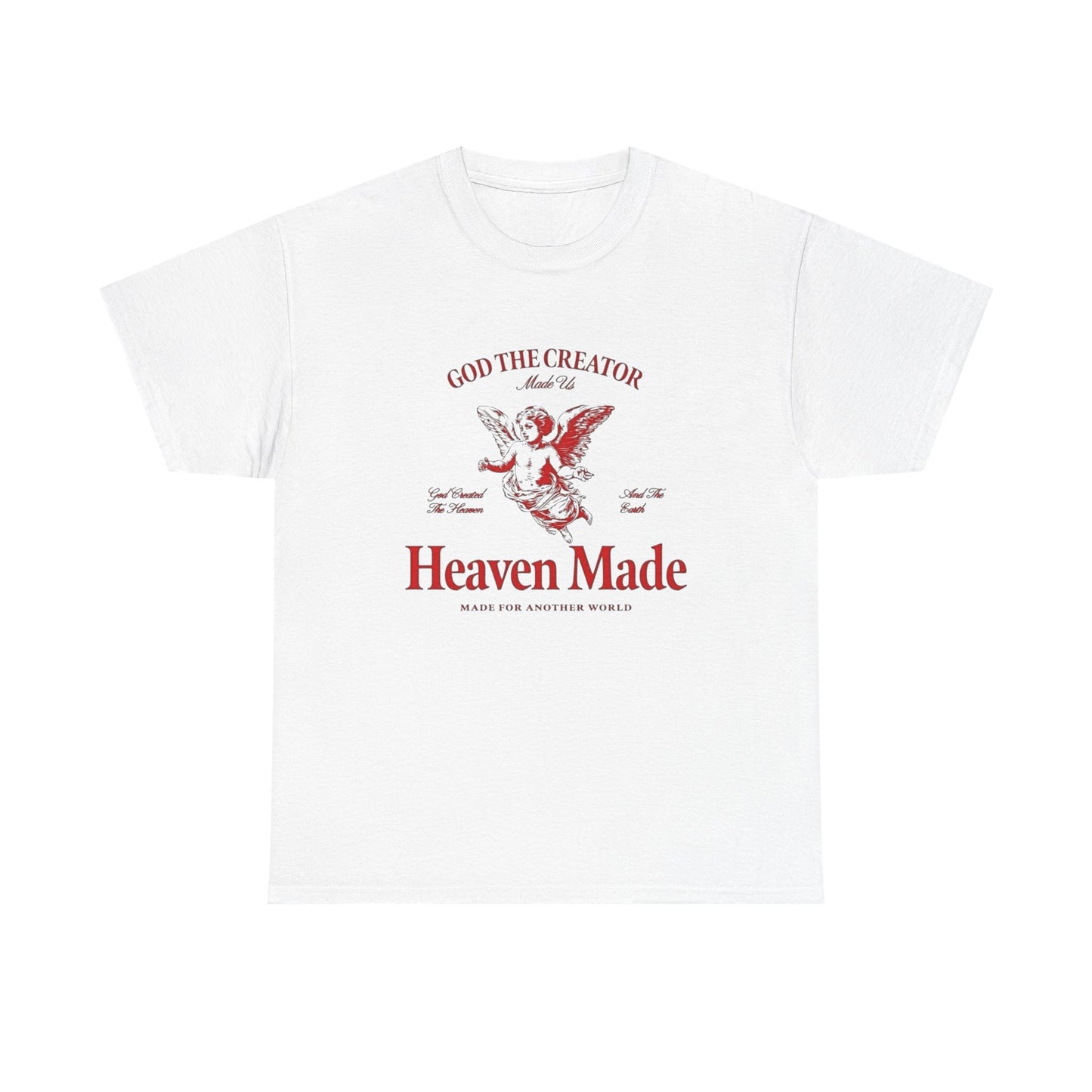 God The Creator Heaven Made Graphic T Shirt Men's Heavy Cotton Tee