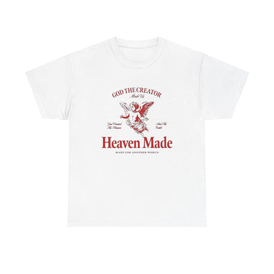 God The Creator Heaven Made Graphic T Shirt Men's Heavy Cotton Tee