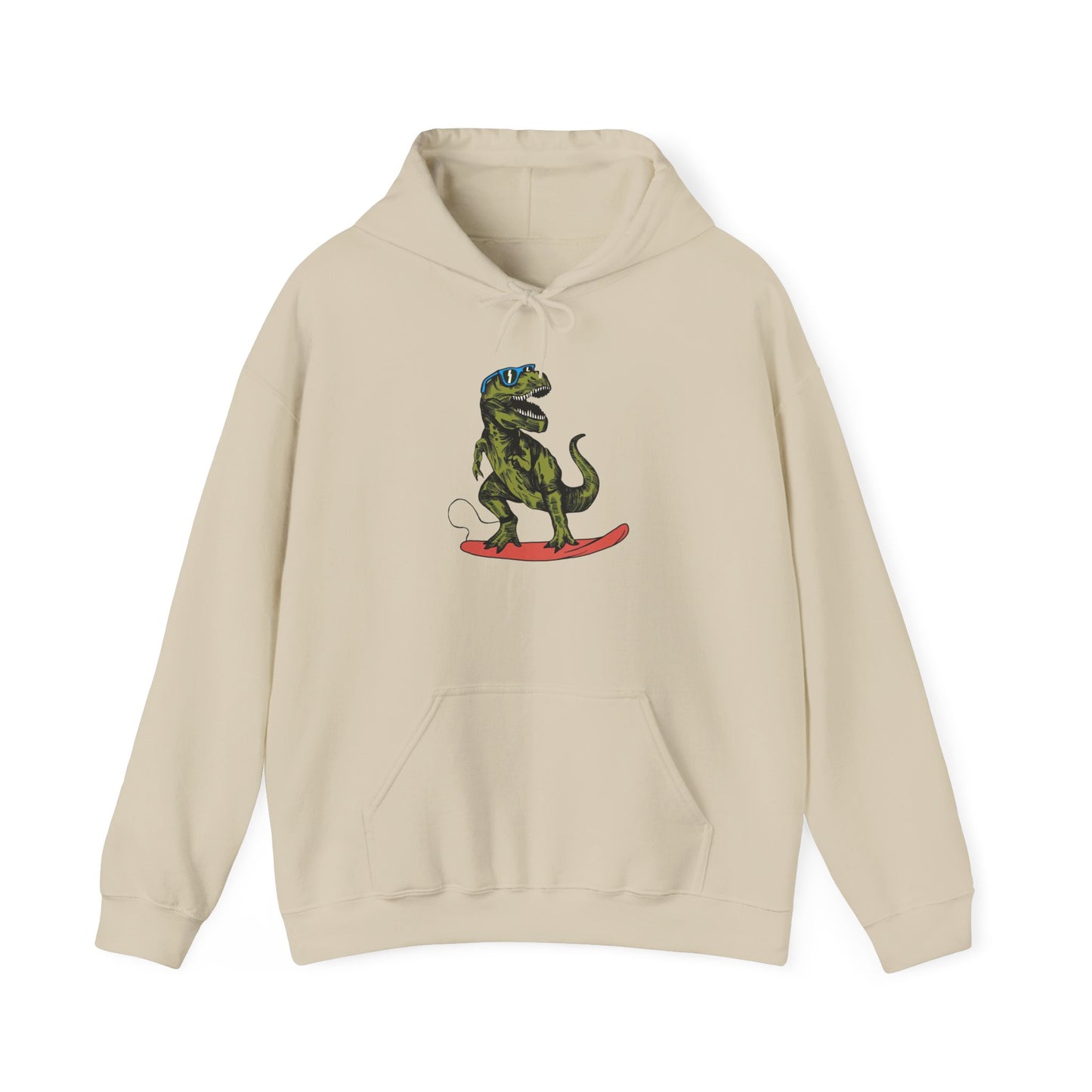 Surfing T Rex Graphic Hoodie Unisex Heavy Blend™ Hooded Sweatshirt