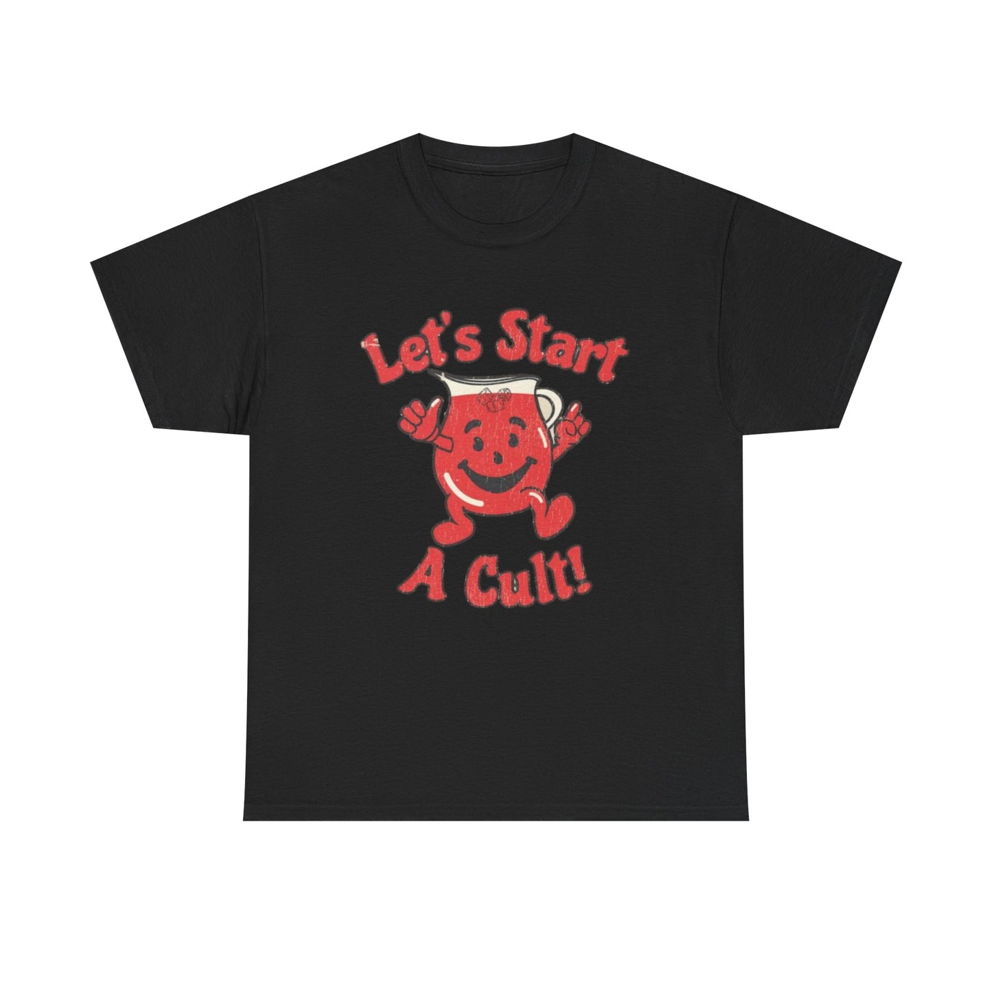 Let's Start A Cult Funny Graphic T-Shirt Unisex Heavy Cotton Tee Gift NEW