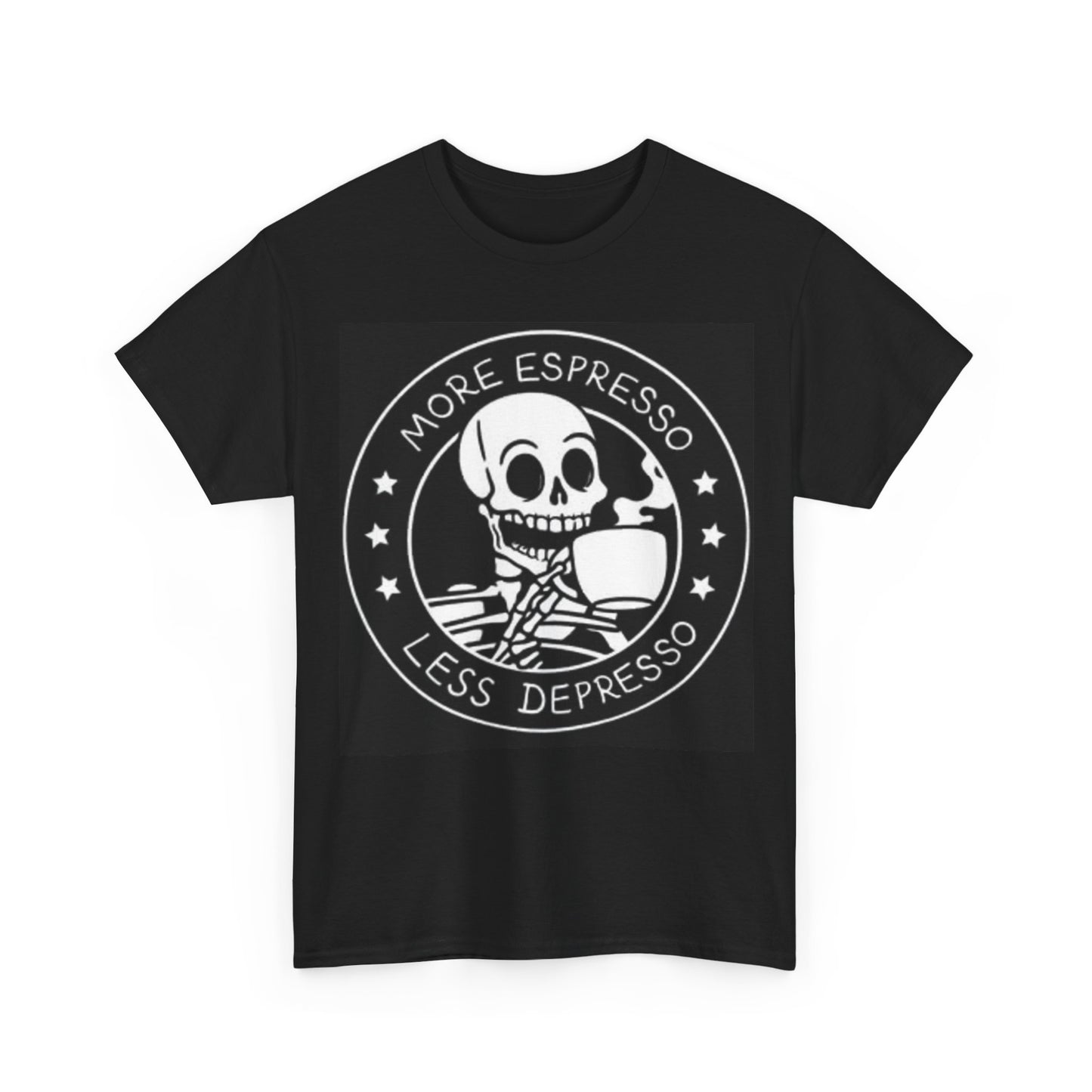 More Espresso Shirt Funny Skeleton Graphic Coffee Lover Unisex Heavy Cotton Tee