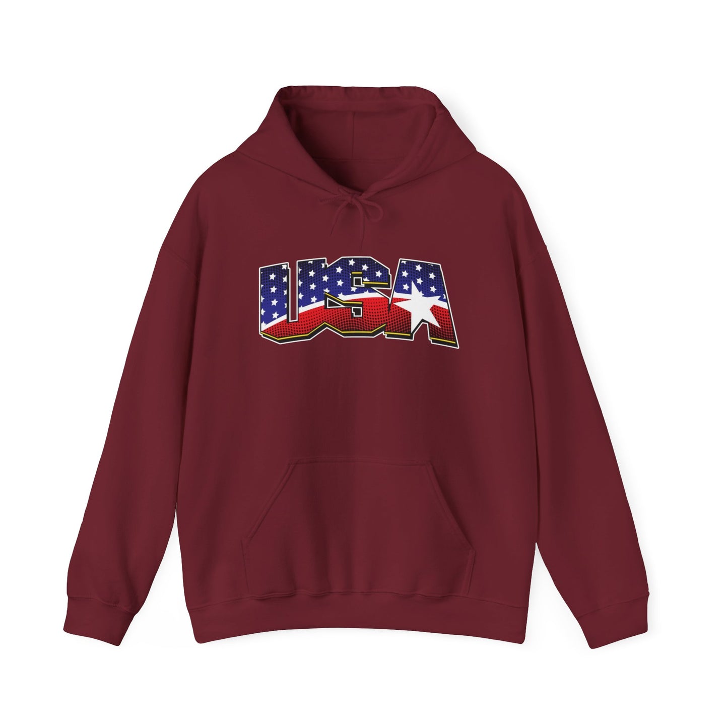 USA Stars And Stripes Retro 90's Graphic Hoodie Men's Heavy Blend™ Hooded Sweatshirt