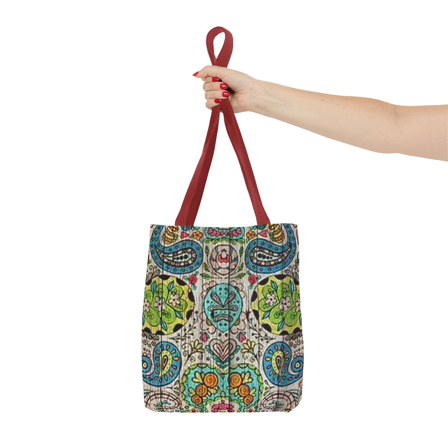 Multi Paisley Green Blue Tan Color BRAND NEW MODERN Tote Bag (AOP)
