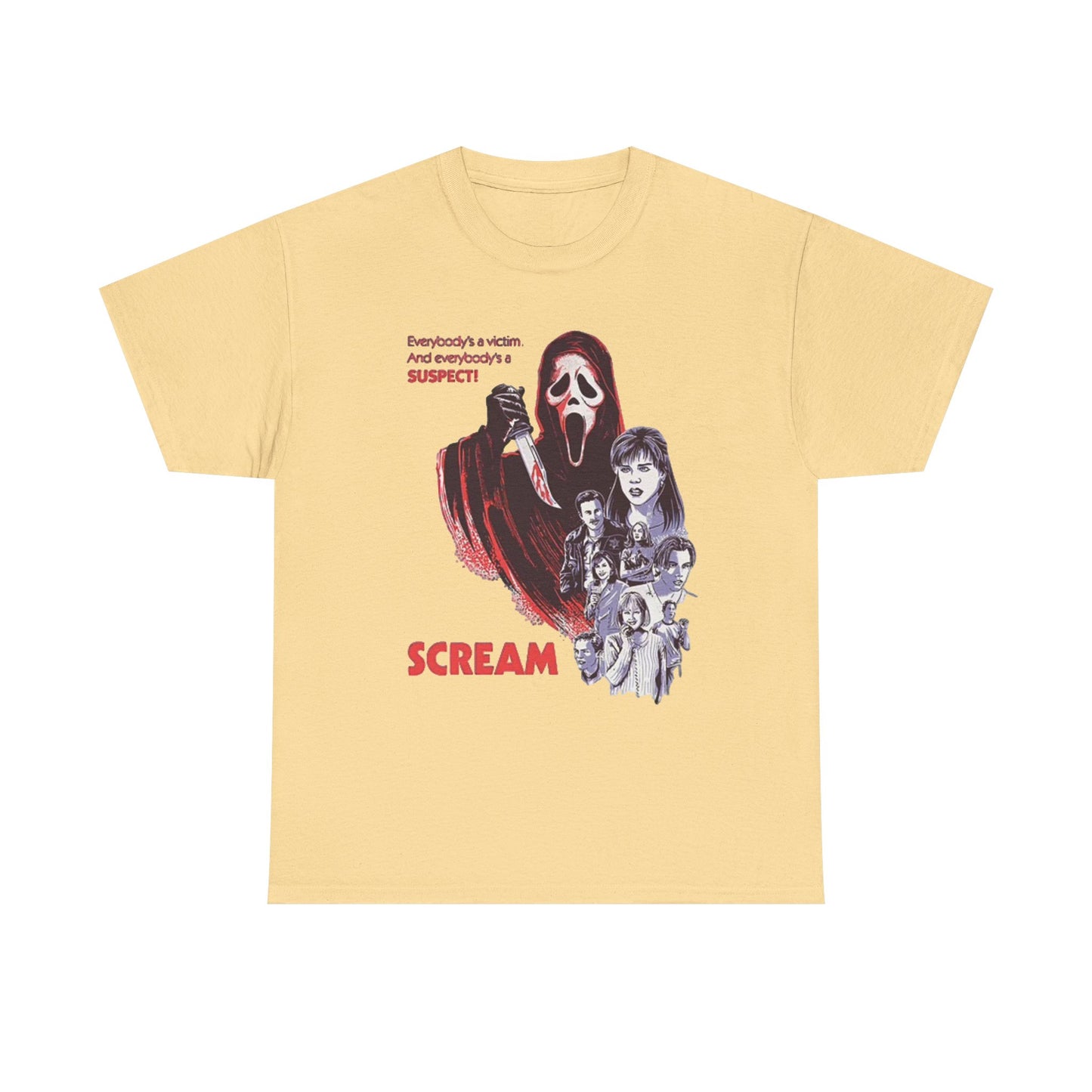 Scream Graphic T Shirt Retro Movie Horror Film Vintage Unisex Heavy Cotton Tee
