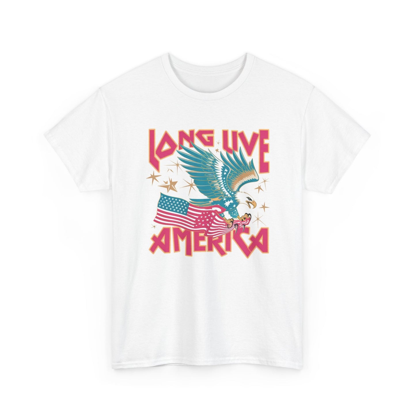 Long Live America USA Graphic T Shirt Men's Heavy Cotton Tee