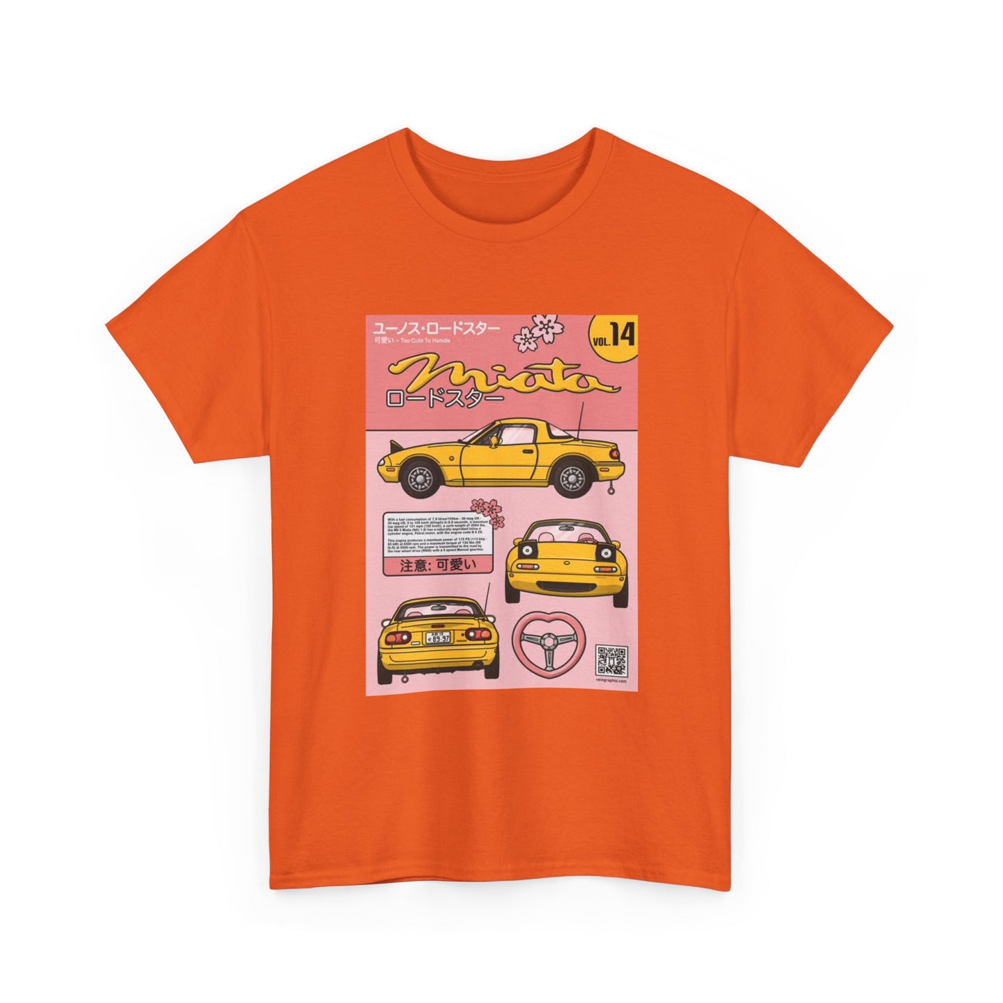 Mazda Miata Tshirt JDM Graphic Anime Cute Unisex Heavy Cotton Tee