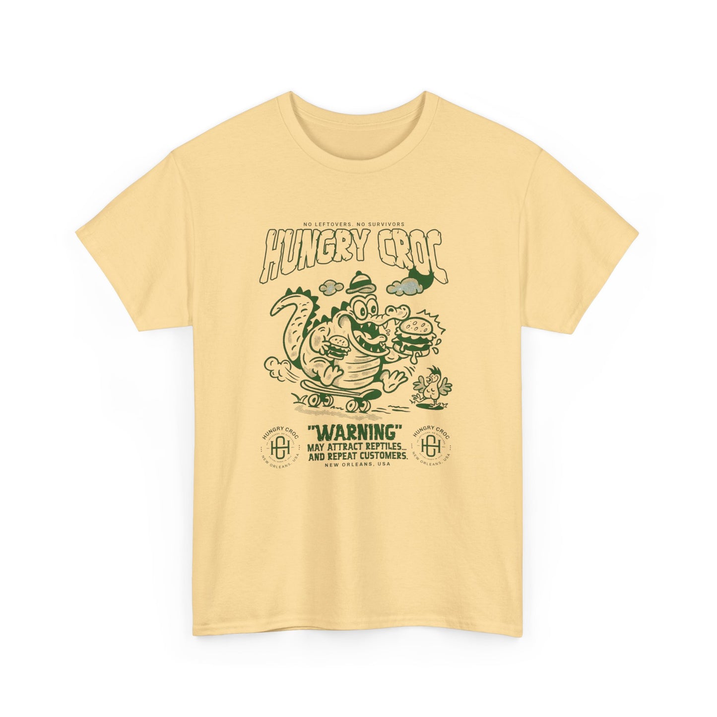 Hungry Croc Alligator Graphic T-Shirt Comfy Cotton Tee Brand NEW