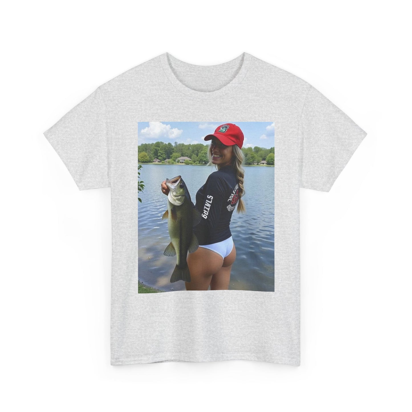 Babes Fishing Bikini Graphic T Shirt S-5XL Unisex Heavy Cotton Tee