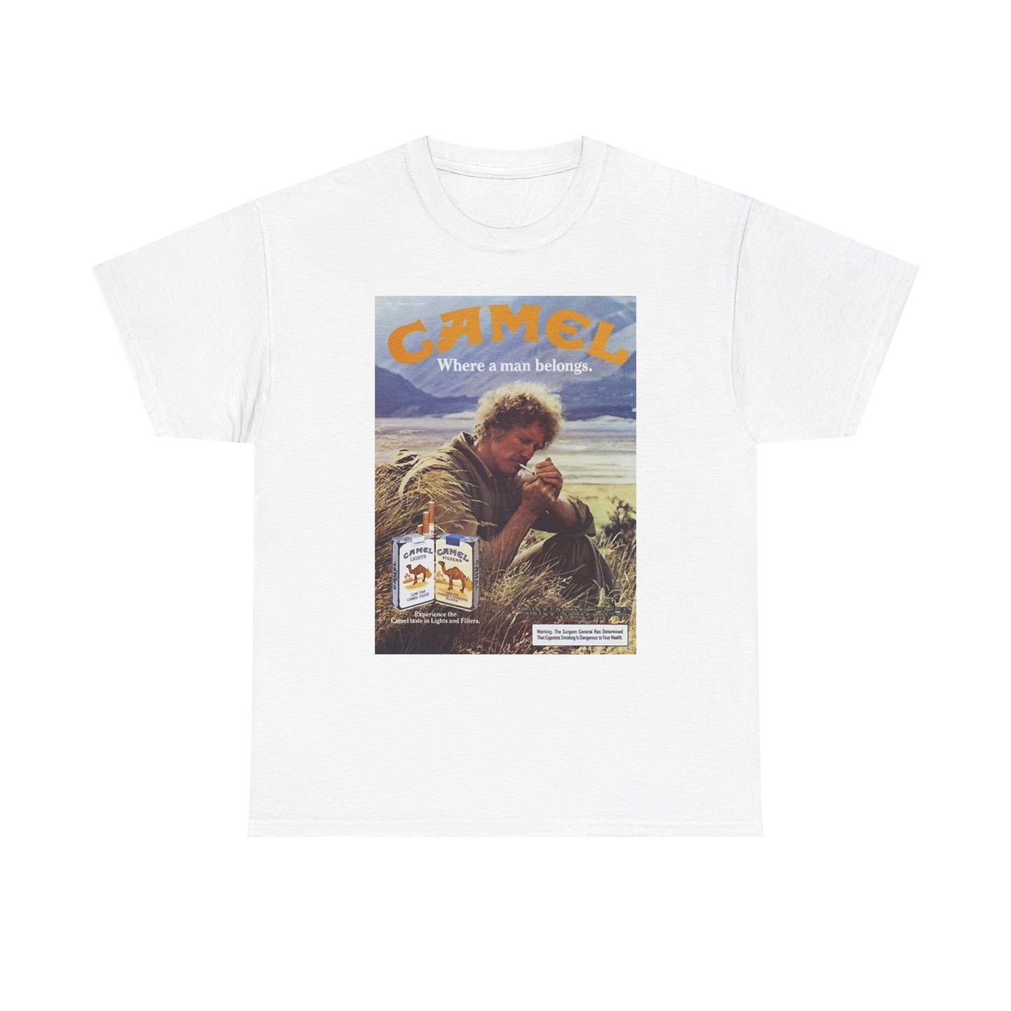 Joe Camel Cigarettes T-shirt Vintage Poster Retro Unisex Heavy Cotton Tee 1