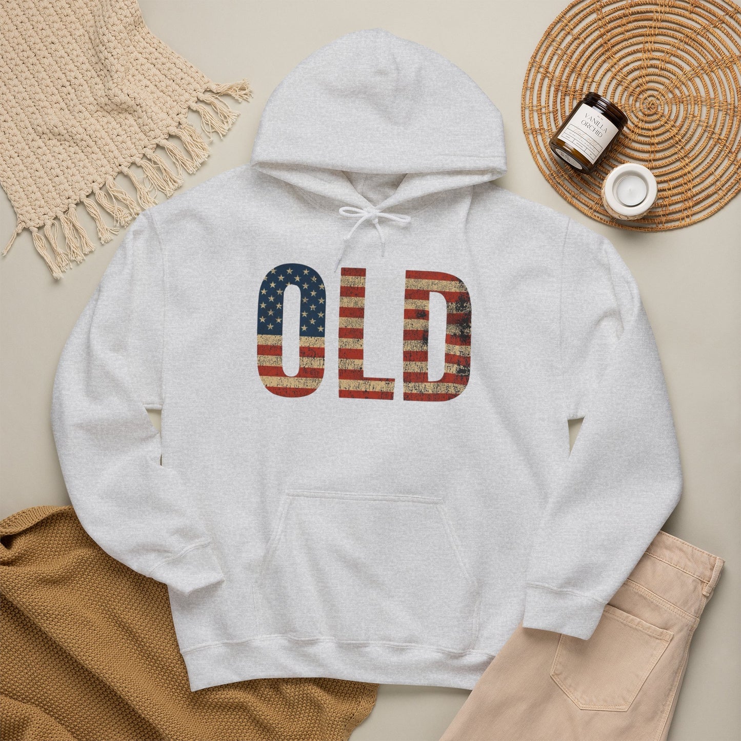 OLD American Flag Retro Graphic Hoodie Men's Heavy Blend™ Hooded Sweatshirt