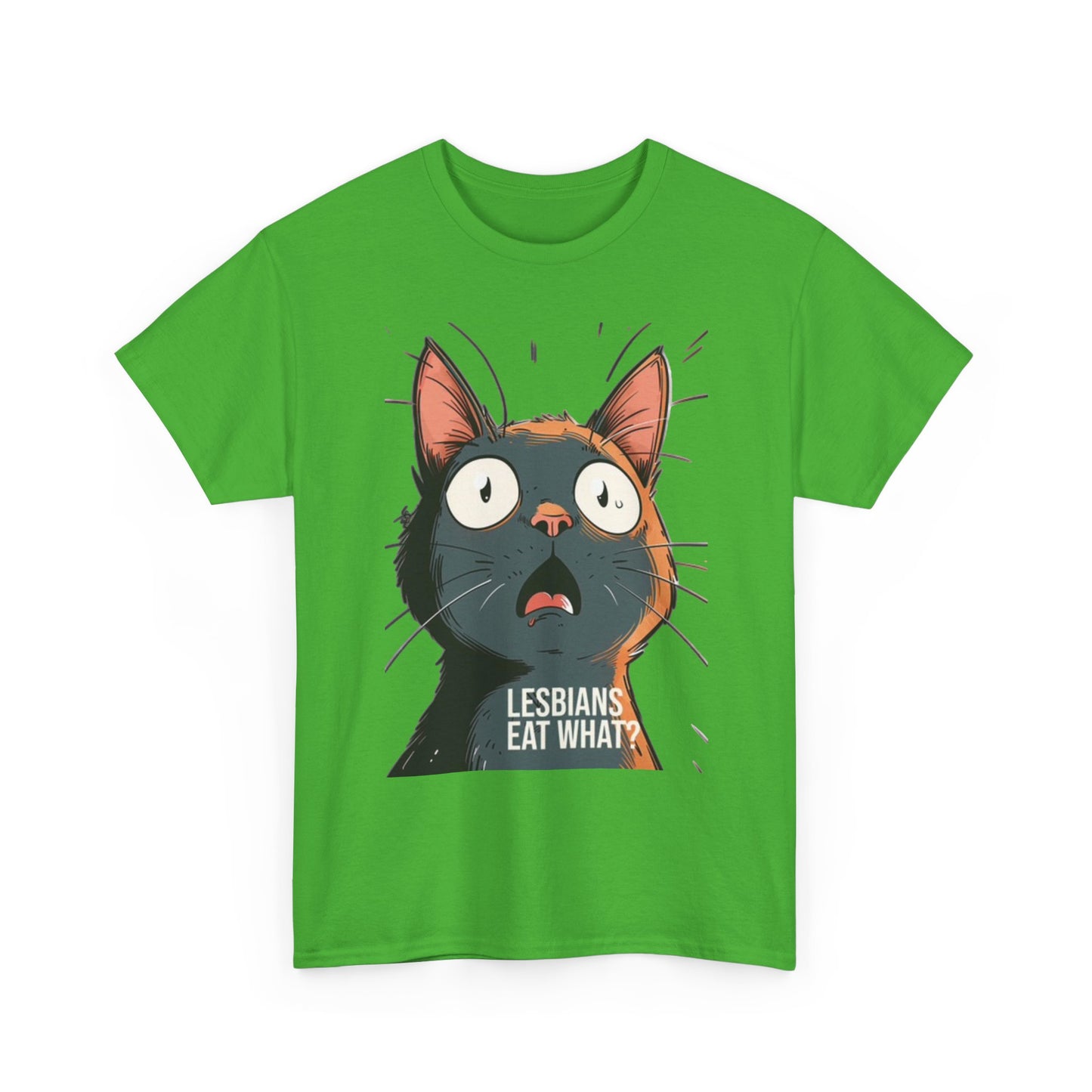 Funny Cat Lesbian Jokes Humor Graphic T Shirt NEW Unisex Heavy Cotton Tee