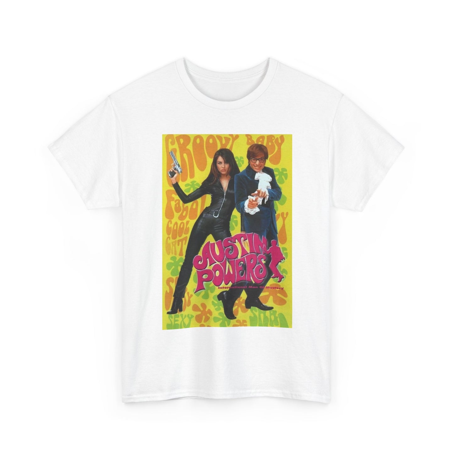 Austin Powers Groovy Baby Shirt Vintage Poster Unisex Heavy Cotton Tee