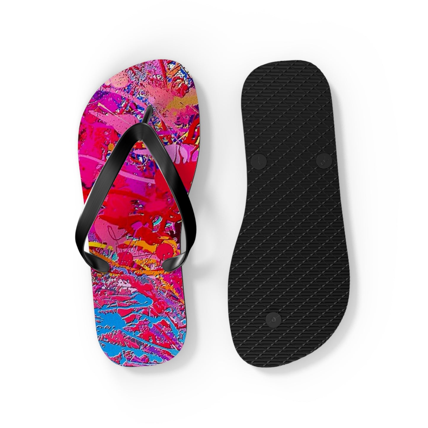 Paint Splatter Mix Flip Flops, Sandals Slides, Summer Footwear, Brand New