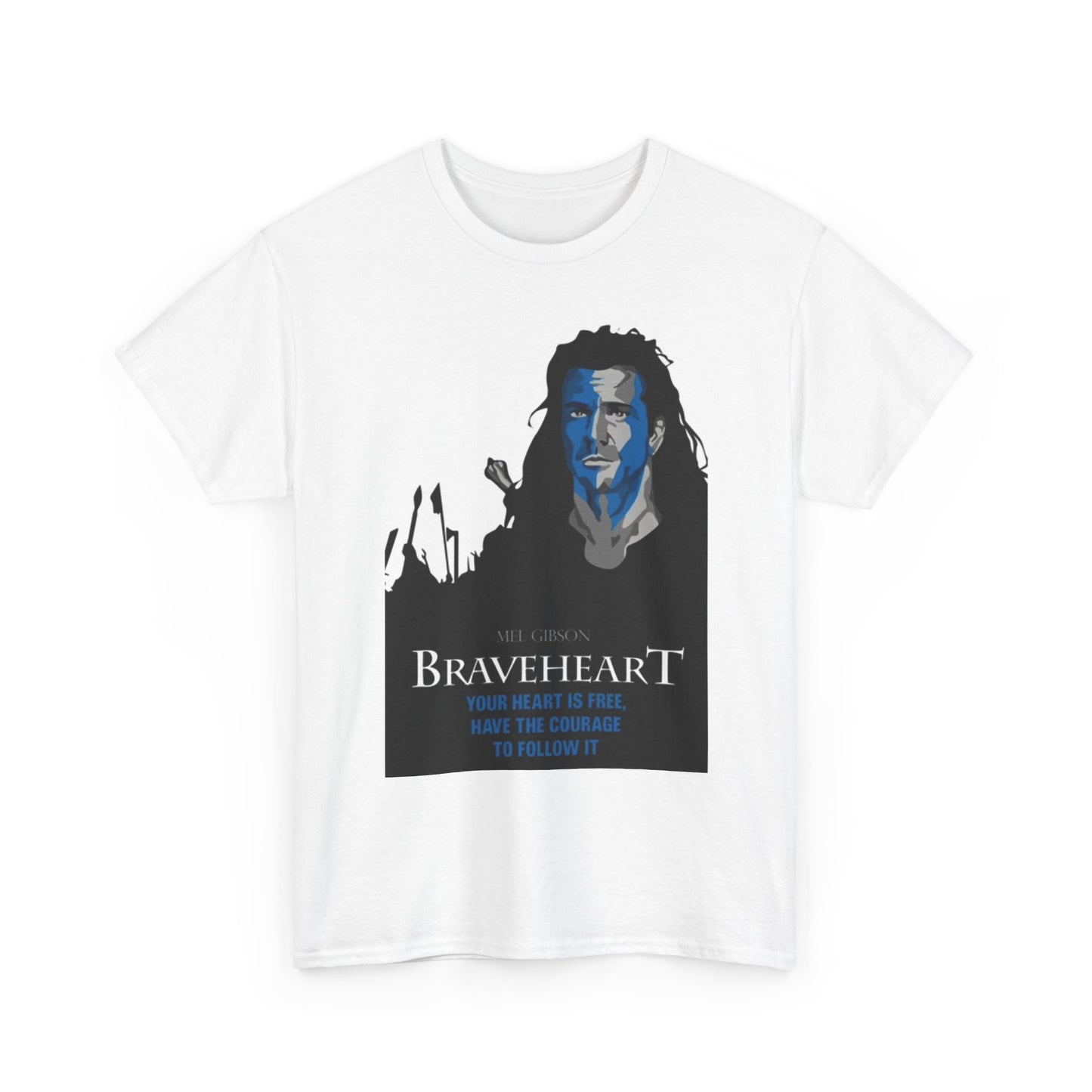 Brave Heart Graphic T Shirt Vintage Movie Poster Unisex Heavy Cotton Tee